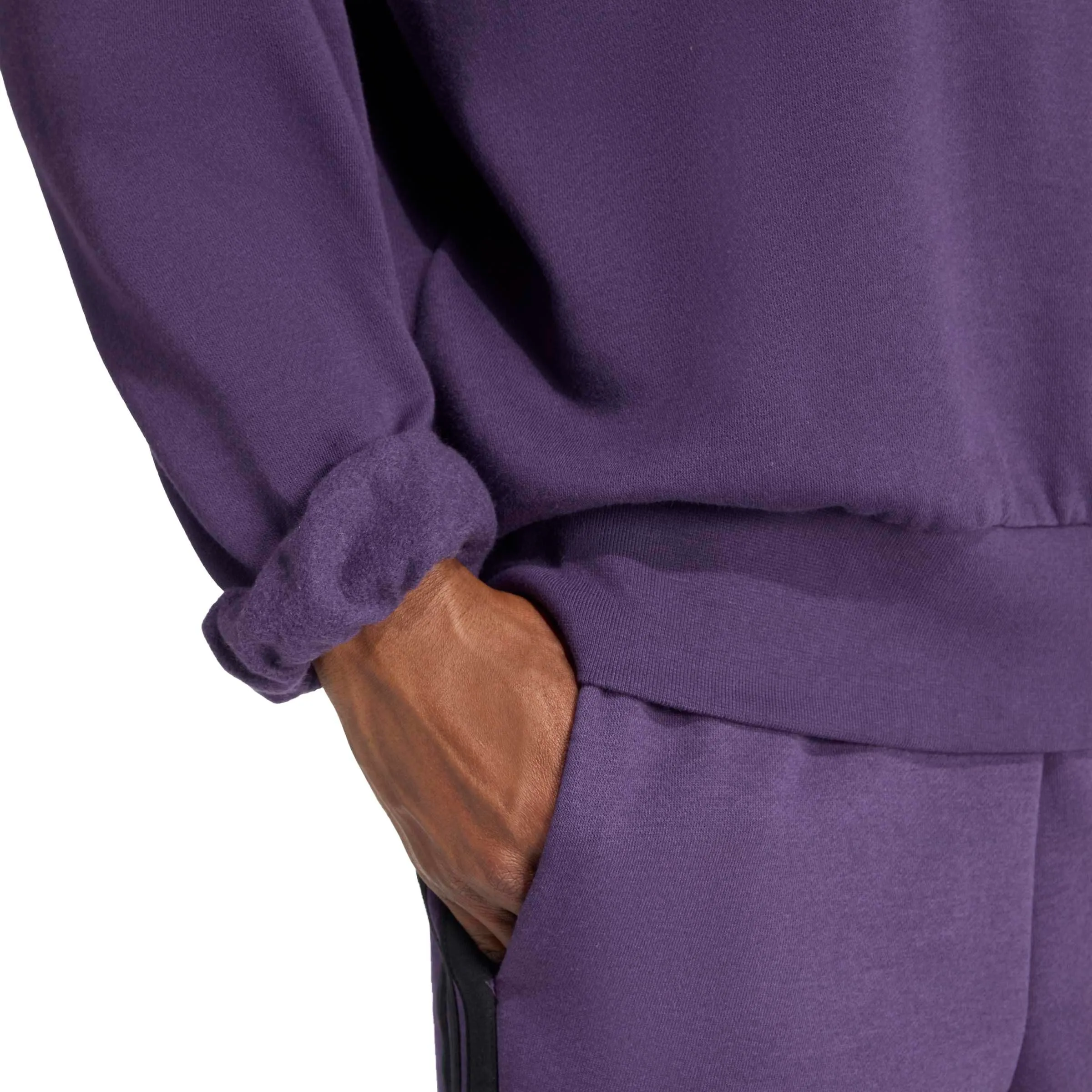 Adidas Uomo Essentials FEELCOZY Fleece Sweatshirt, Aurora Plum/Black, L - immagine 4