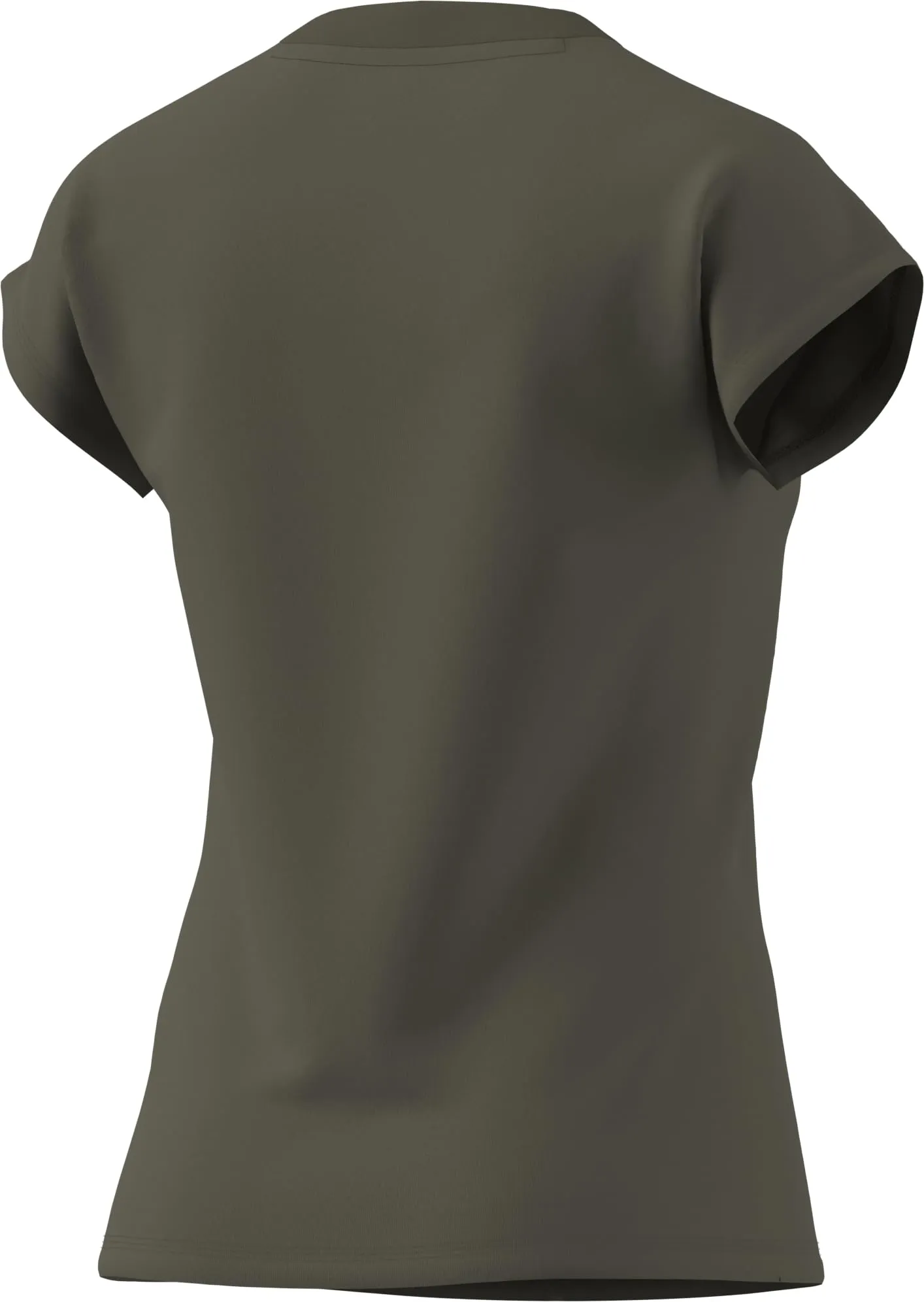 adidas Donna Essentials Linear Cotton Shirt, Olive Strata/White, S - immagine 7