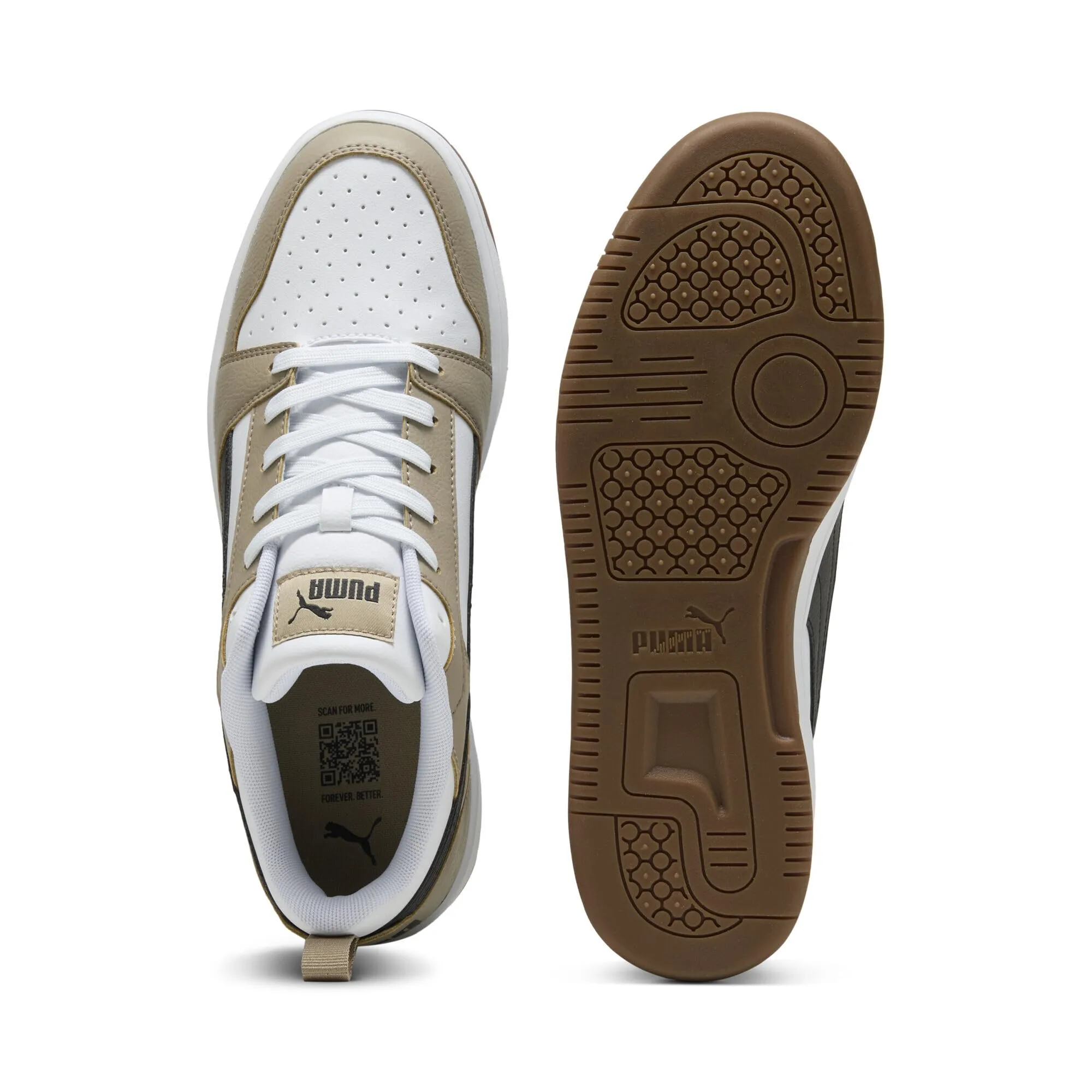 PUMA Rebound V6 Low, Sneaker Unisex - Adulto, White Black Ice Coffee, 37 EU - immagine 4