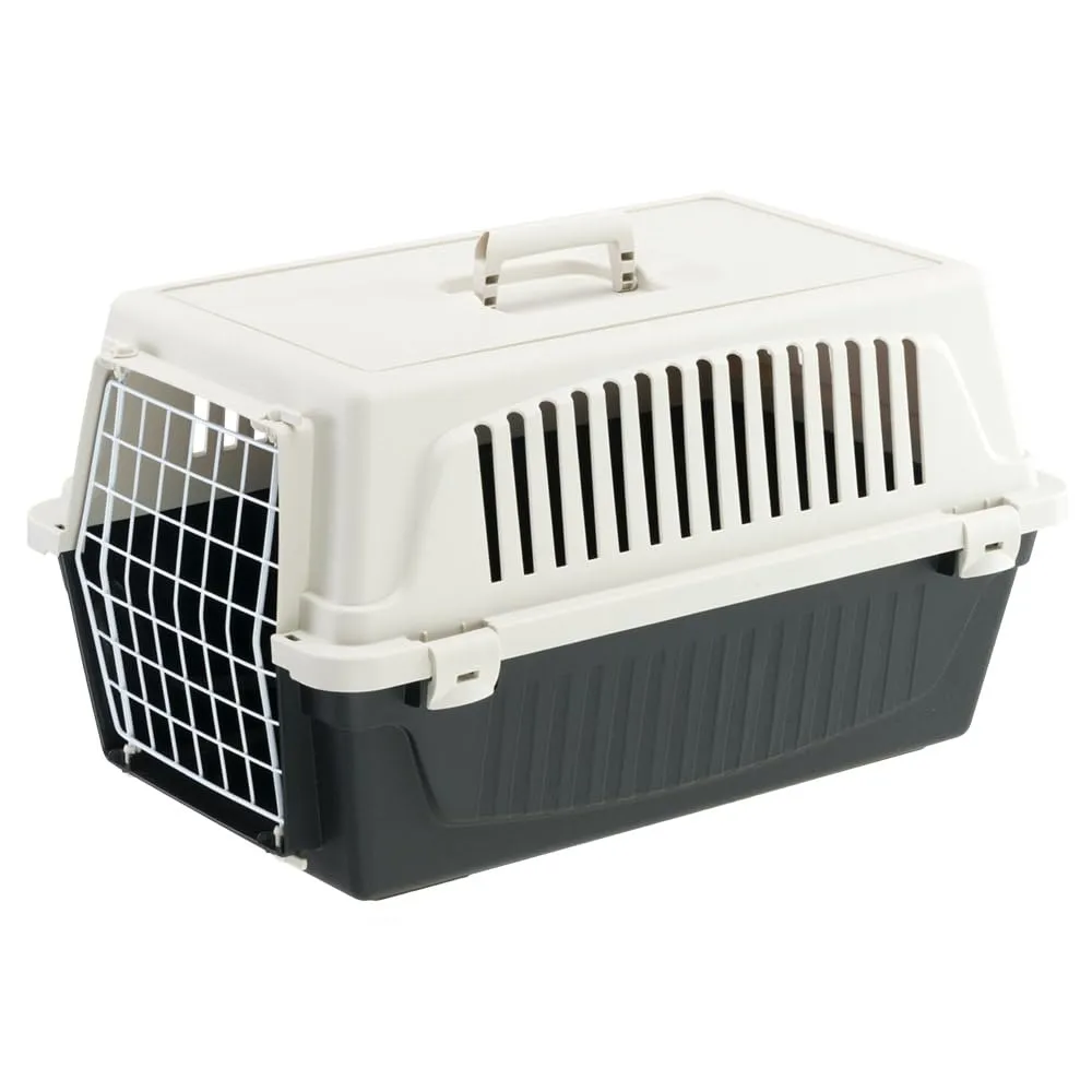 Ferplast Trasportino Rigido per Cani Piccola Taglia e Gatti Atlas 20 El, Box per Trasporto di Animali, Plastica Robusta, Porta in Acciaio Plasticato, Griglie per L'Aerazione, 37 X 58 X H 32 cm Nero - immagine 1