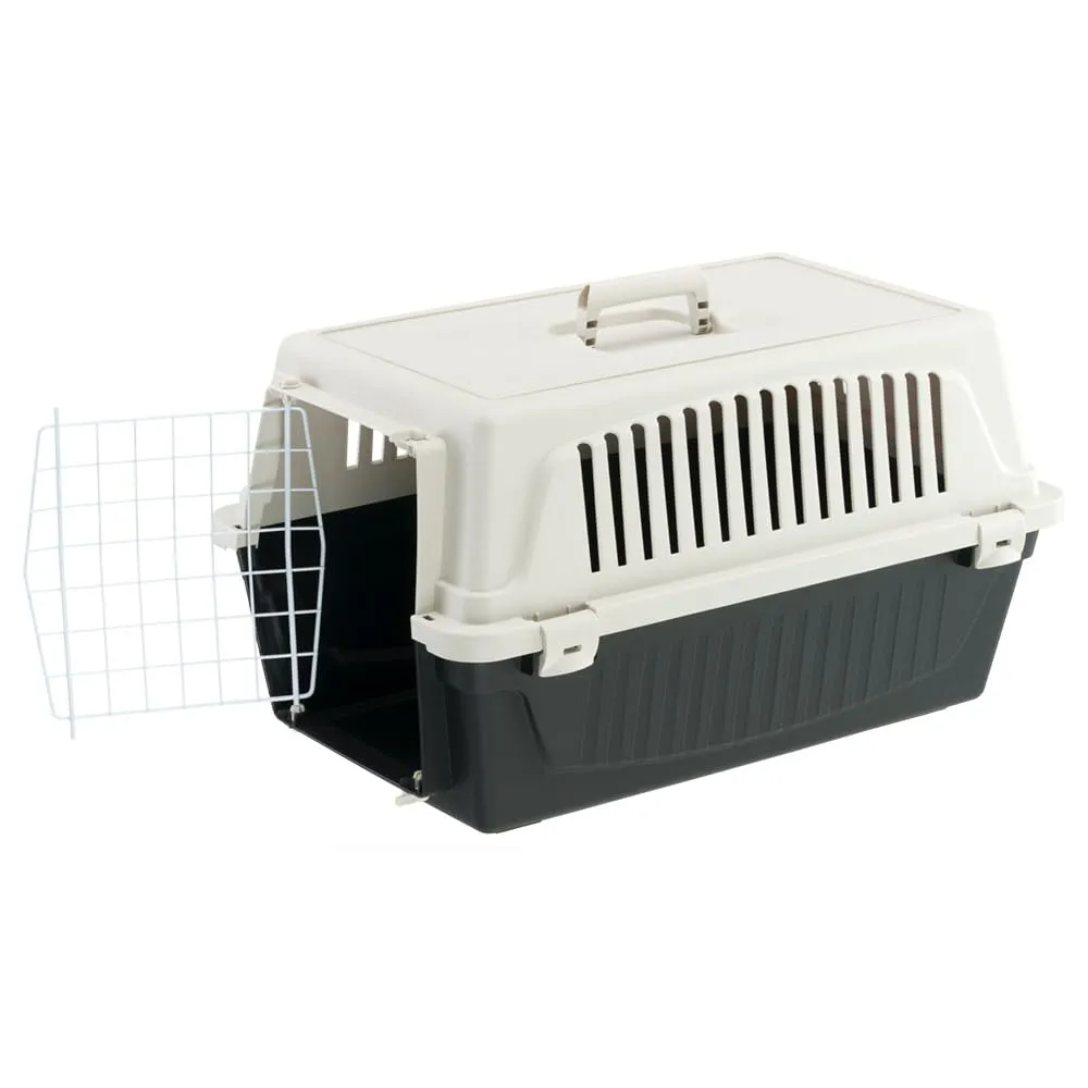 Ferplast Trasportino Rigido per Cani Piccola Taglia e Gatti Atlas 20 El, Box per Trasporto di Animali, Plastica Robusta, Porta in Acciaio Plasticato, Griglie per L'Aerazione, 37 X 58 X H 32 cm Nero - immagine 4