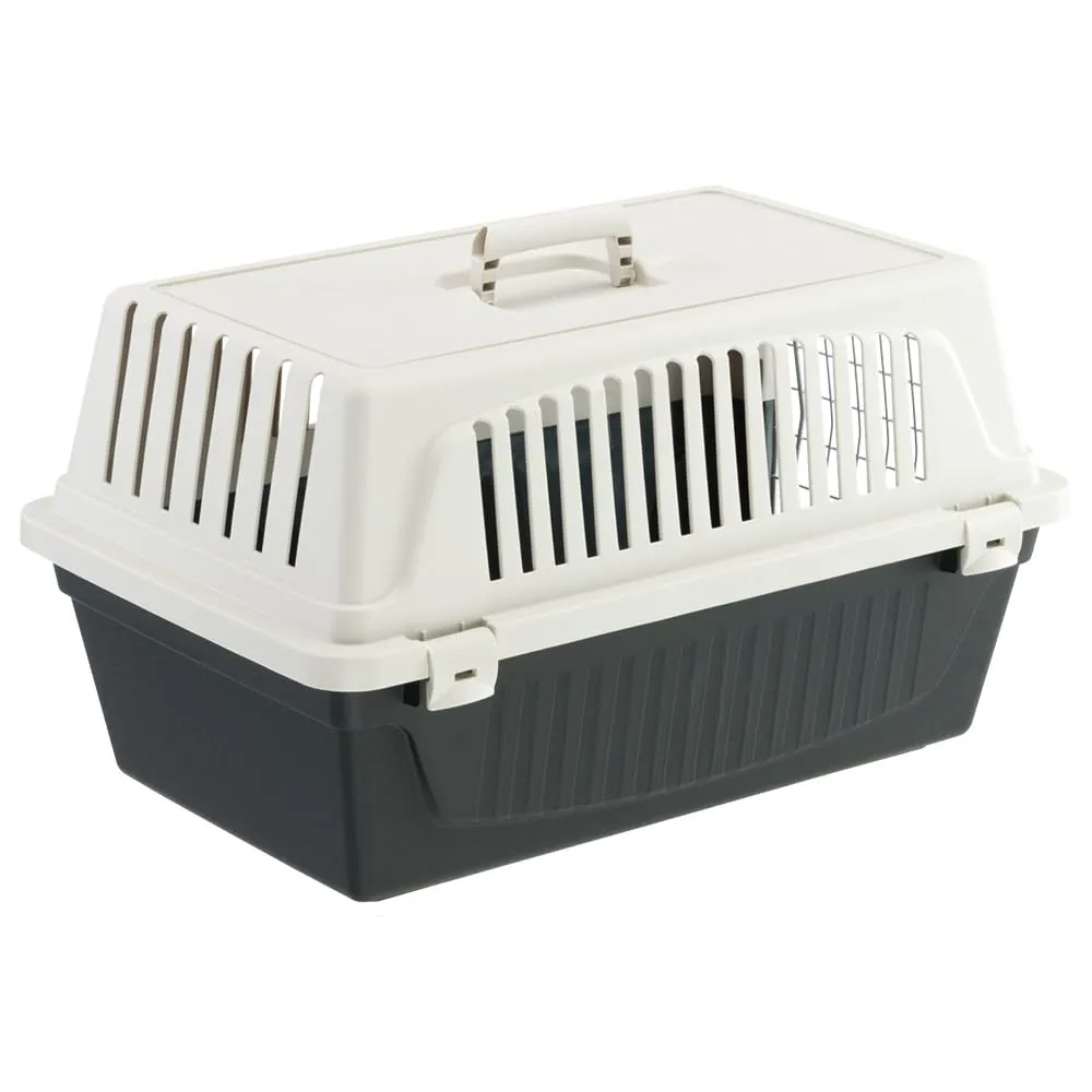 Ferplast Trasportino Rigido per Cani Piccola Taglia e Gatti Atlas 20 El, Box per Trasporto di Animali, Plastica Robusta, Porta in Acciaio Plasticato, Griglie per L'Aerazione, 37 X 58 X H 32 cm Nero - immagine 6