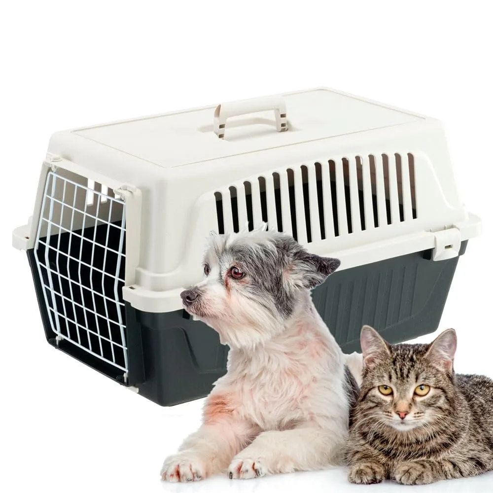 Ferplast Trasportino Rigido per Cani Piccola Taglia e Gatti Atlas 20 El, Box per Trasporto di Animali, Plastica Robusta, Porta in Acciaio Plasticato, Griglie per L'Aerazione, 37 X 58 X H 32 cm Nero - immagine 7
