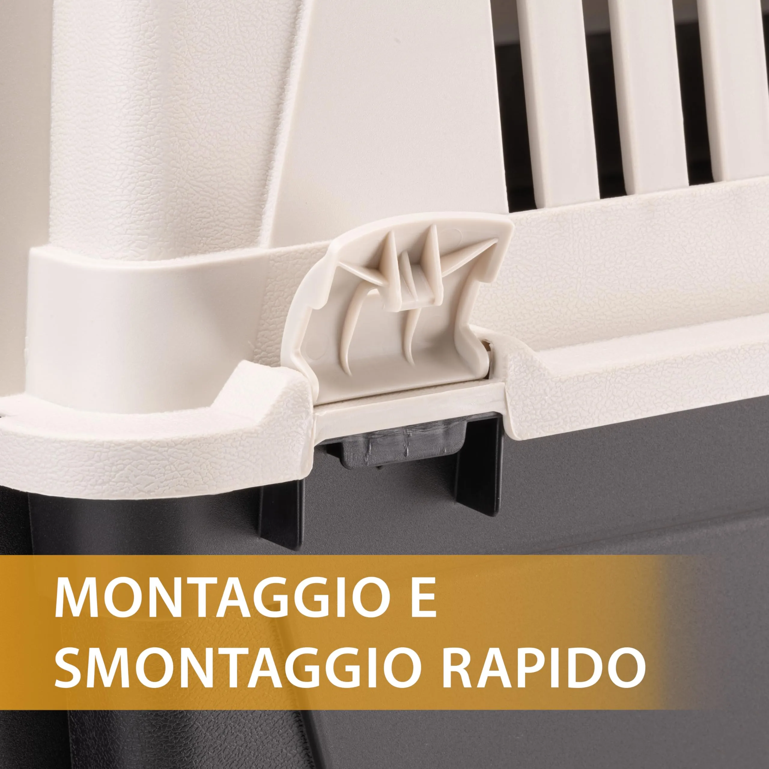Ferplast Trasportino per Cani e Gatti fino a 15 Kg, Taglia Media, Porta in Ferro Plastificato, Fessure di Aerazione, 40x60x38 cm, Atlas 30 EL Rigido, Nero - immagine 5