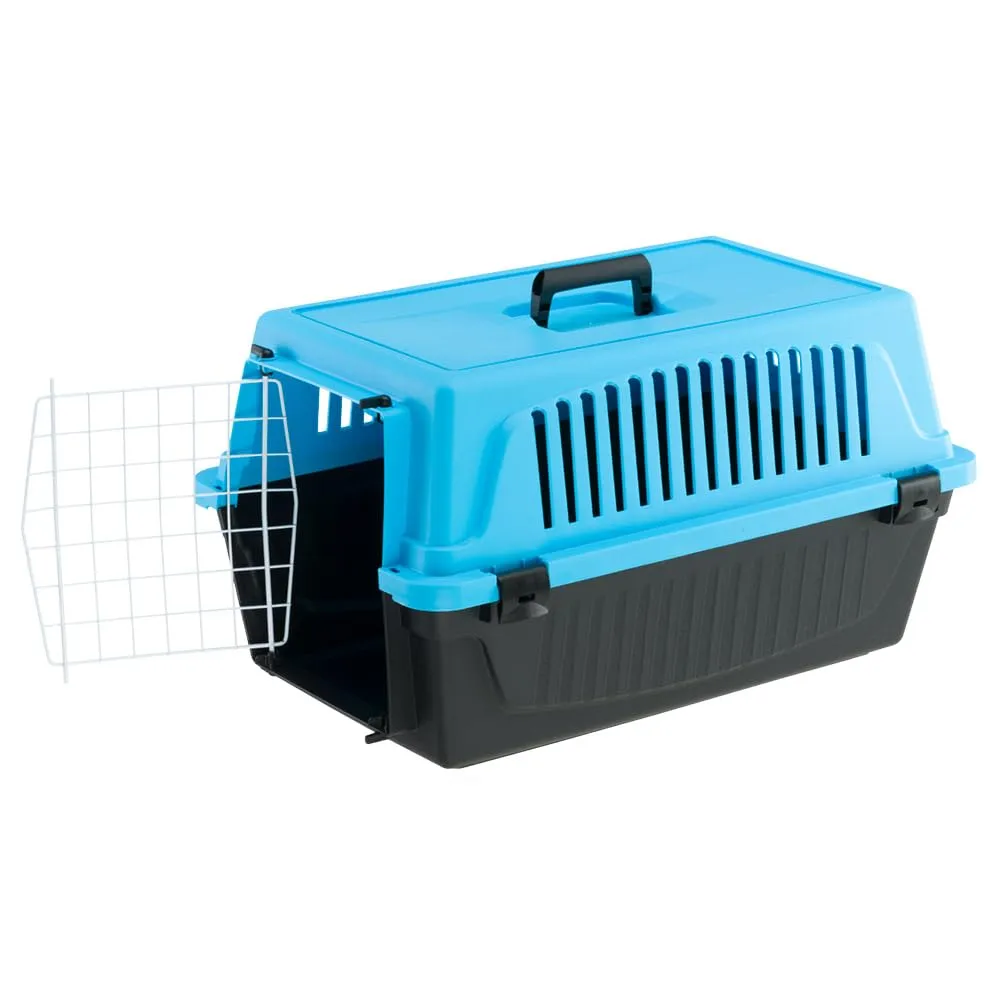 Ferplast Trasportino Rigido per Cani Piccola Taglia e Gatti Atlas 20 El, Box per Trasporto di Animali, Plastica Robusta, Porta in Acciaio Plasticato, Griglie per L'Aerazione, 37 X 58 X 32 cm Azzurro - immagine 4