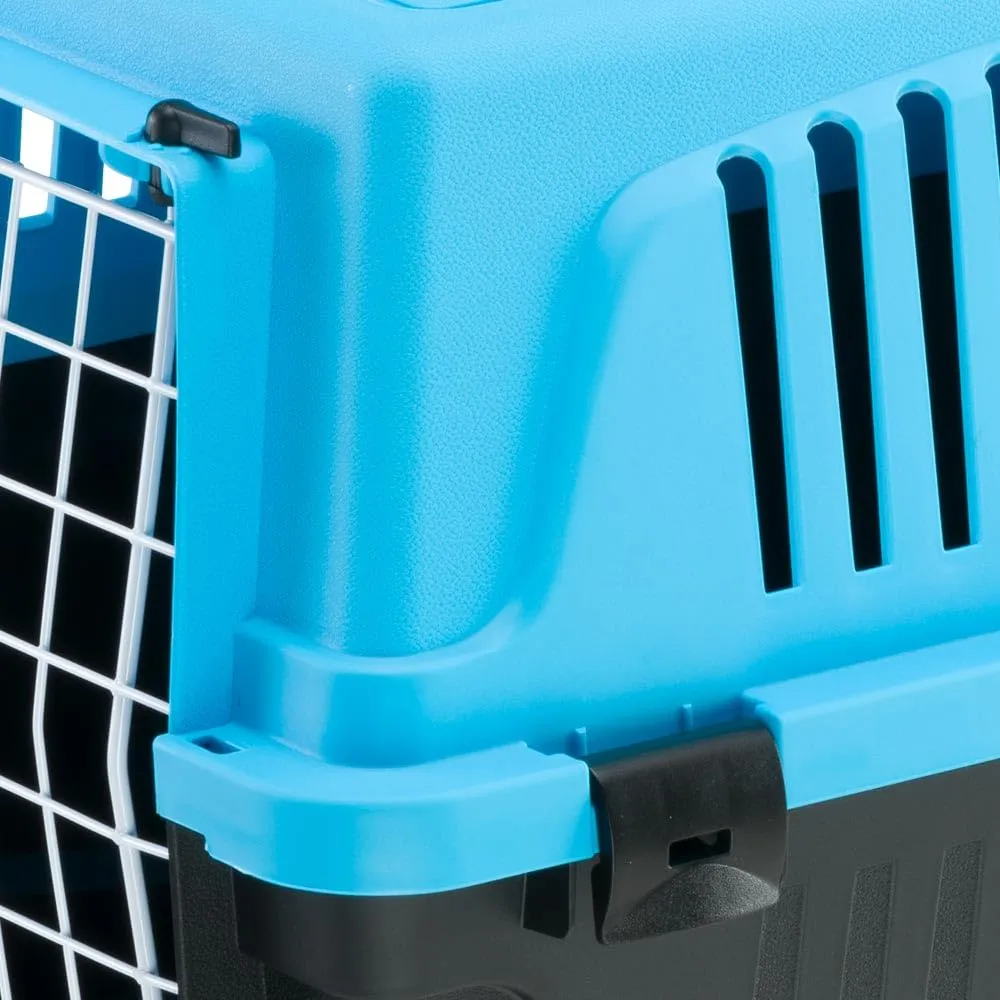 Ferplast Trasportino Rigido per Cani Piccola Taglia e Gatti Atlas 20 El, Box per Trasporto di Animali, Plastica Robusta, Porta in Acciaio Plasticato, Griglie per L'Aerazione, 37 X 58 X 32 cm Azzurro - immagine 5