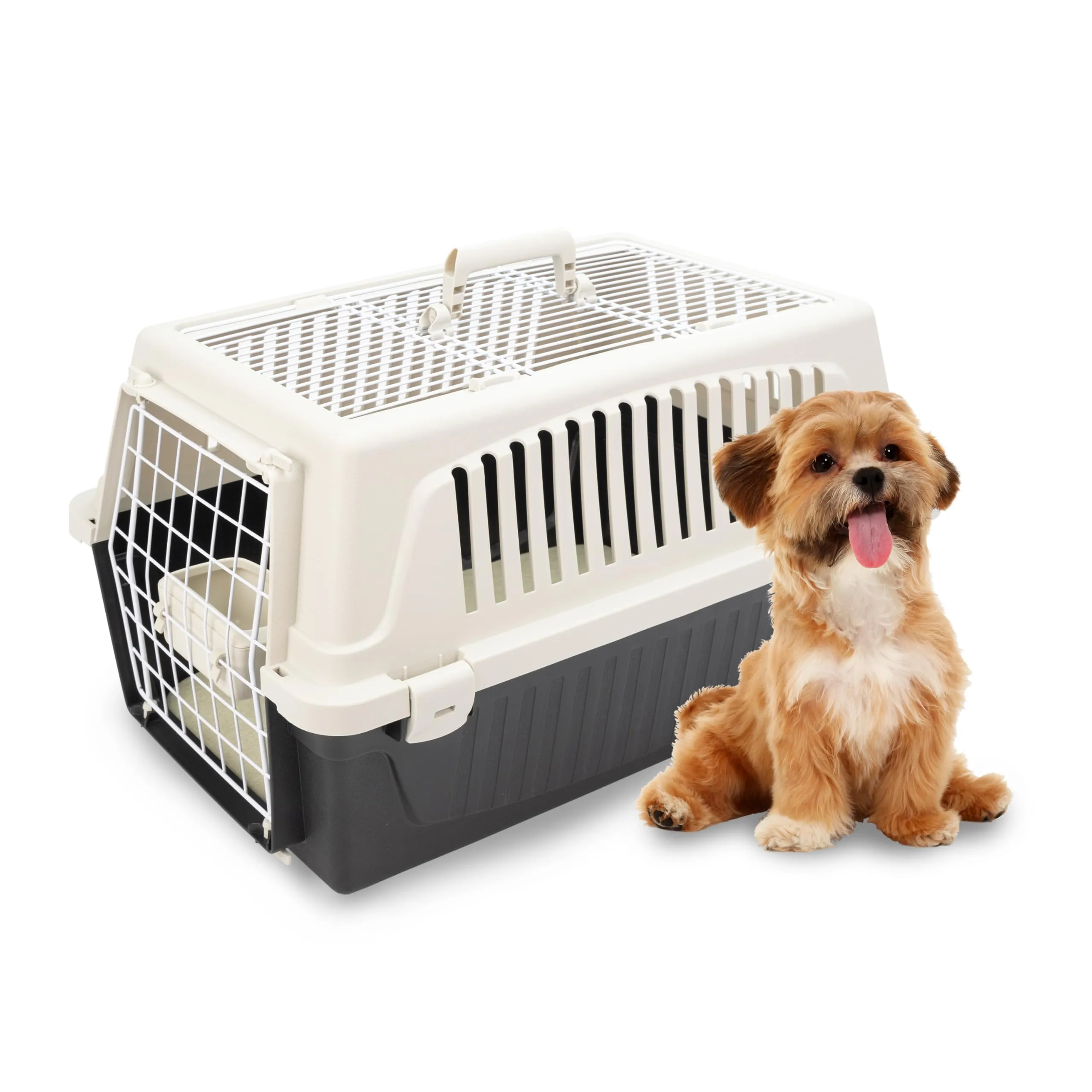Ferplast Atlas 20 Open Trasportino Cani Piccoli e Gatti Max 8 Kg, Tetto Apribile, Cuscino e Ciotola Inclusi, 37 x 58 x h 32 cm - immagine 1