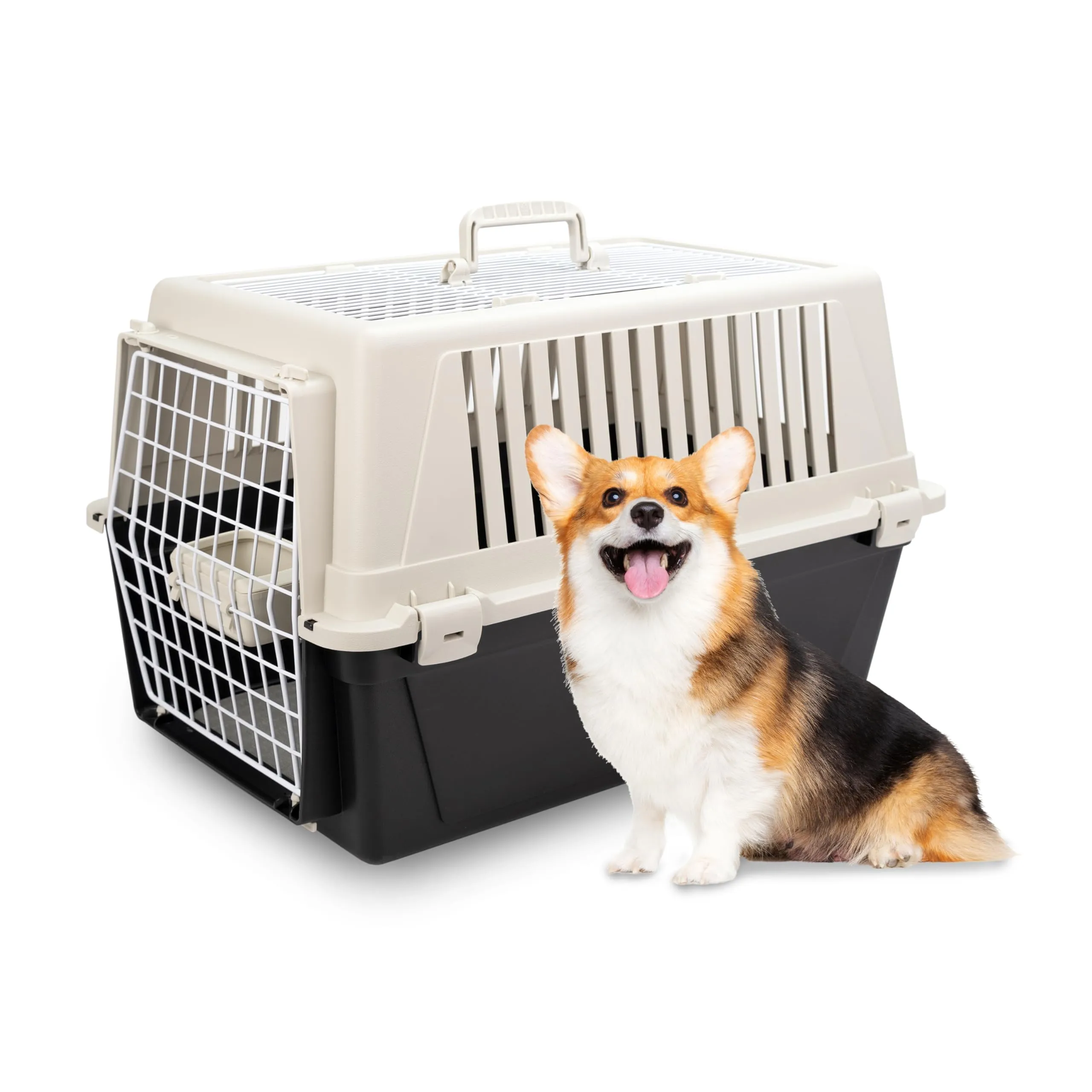 Ferplast Trasportino Cani Piccoli Trasportino Gatti max 12 Kg ATLAS 30 OPEN con Cuscino e Ciotola, Tetto Apribile, 40 x 60 x h 38 cm - immagine 1