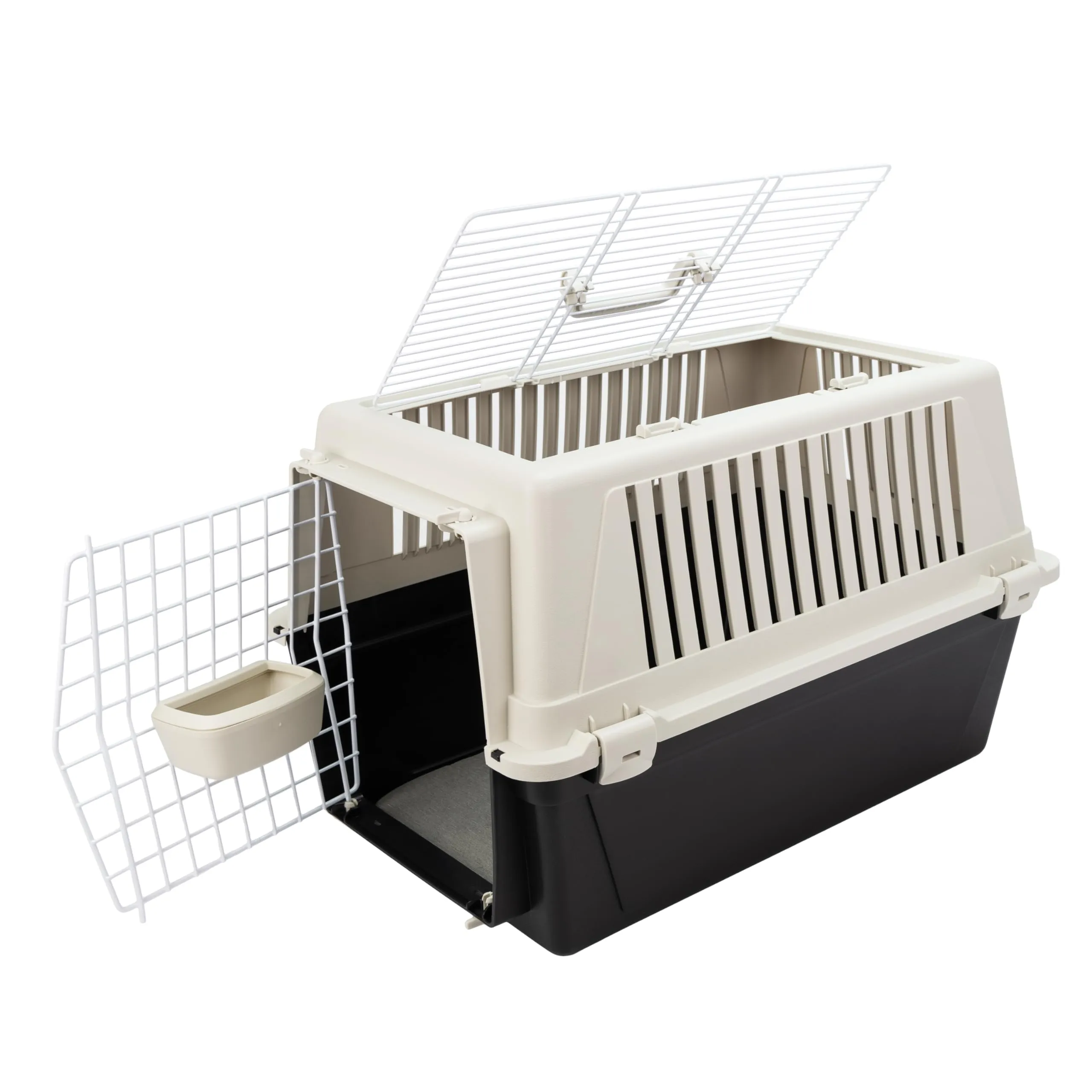 Ferplast Trasportino Cani Piccoli Trasportino Gatti max 12 Kg ATLAS 30 OPEN con Cuscino e Ciotola, Tetto Apribile, 40 x 60 x h 38 cm - immagine 9