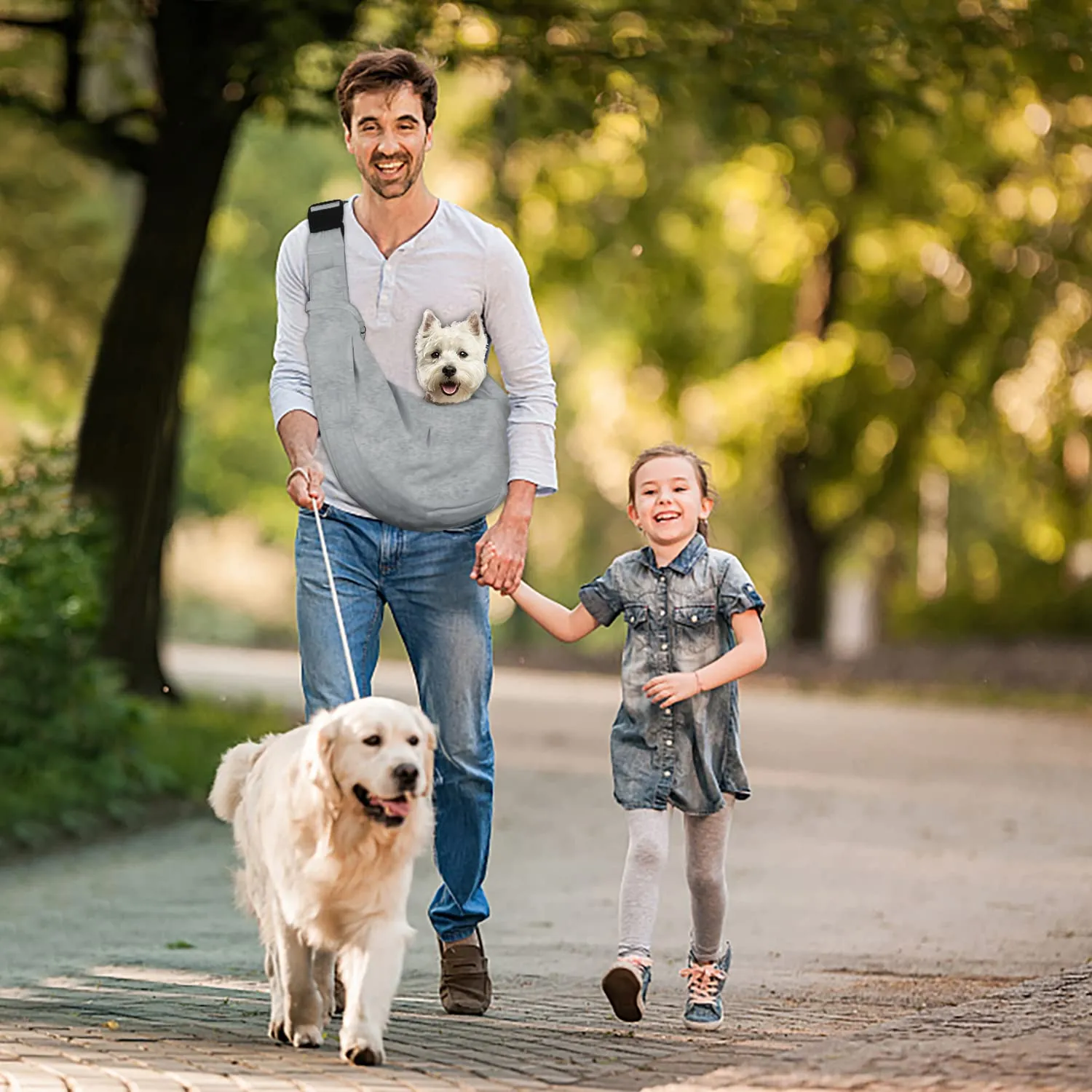 Petloft, trasportino a tracolla reversibile per animali domestici, con gancio per collare per cani, gatti, coniglietti e animali fino a 23 kg - immagine 7