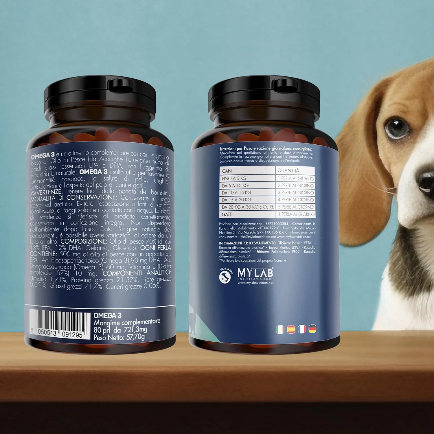 Suprapet Omega 3 per Cani e Gatti Olio di Pesce, EPA, DHA e Vitamina E 80 Perle. Mangime Complementare Naturale per Pelo e Articolazioni (80 unità (Confezione da 1)) - immagine 6