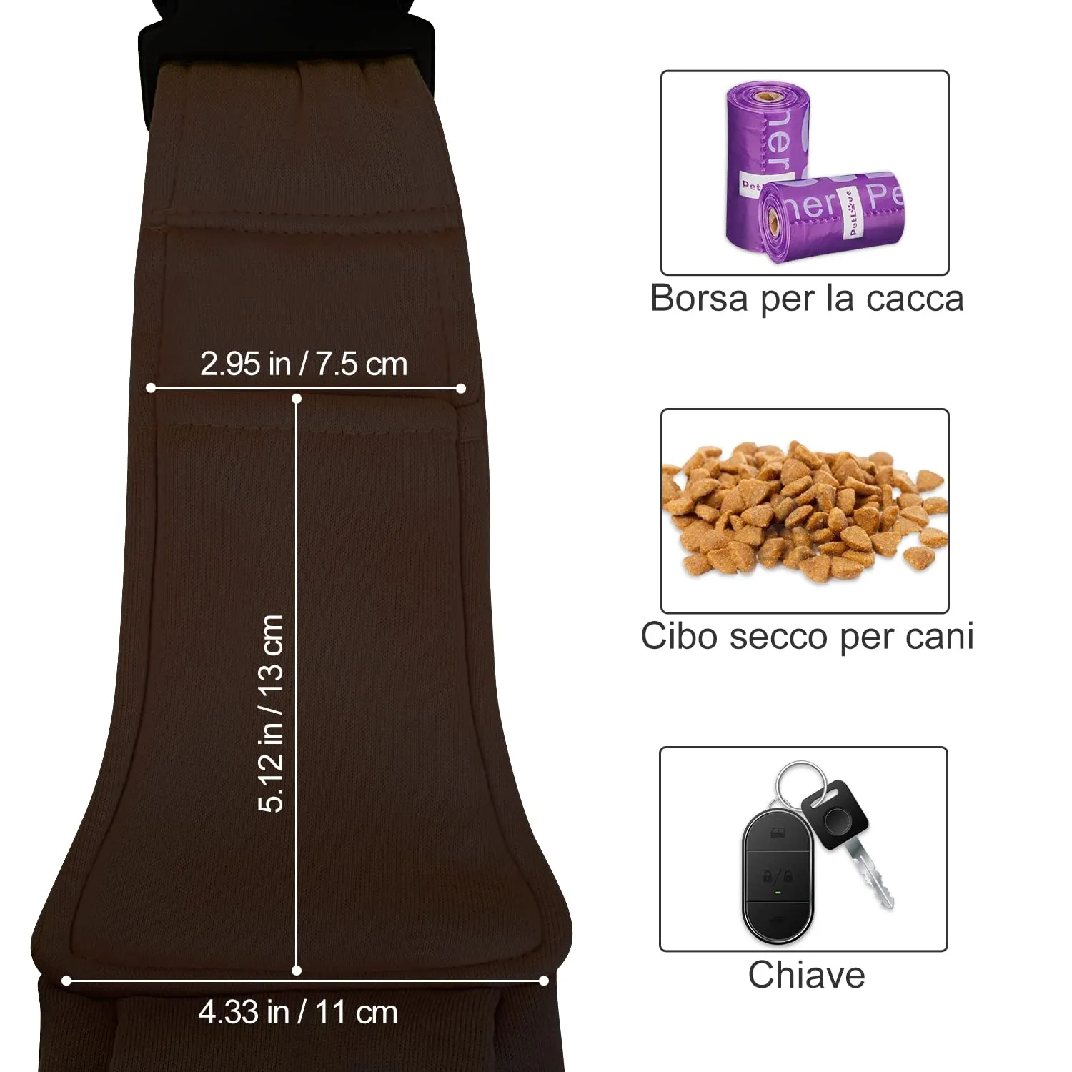 PETLOFT Reversibile Borsa Trasportino Zaino, Borsa da Trasporto per Cani Piccoli, Adjustable Borsa a Tracolla, Cross-Body Pet Sling Carrier con Gancio per Collare per Cane/Gatto Fino a 4.5kg - immagine 6