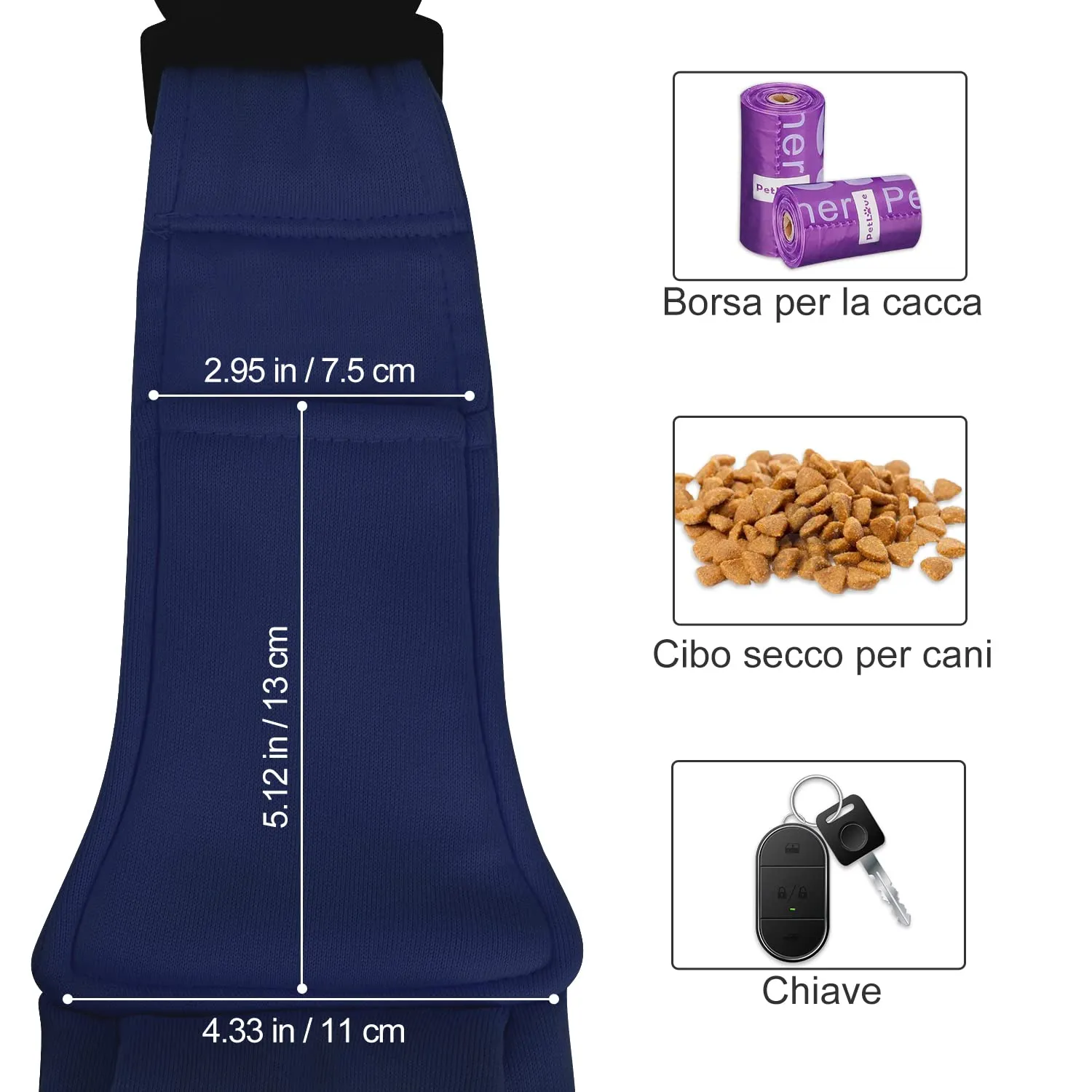 PETLOFT Reversibile Borsa Trasportino Zaino, Borsa da Trasporto per Cani Piccoli, Adjustable Borsa a Tracolla, Cross-Body Pet Sling Carrier con Gancio per Collare per Cane/Gatto Fino a 4.5kg - immagine 6