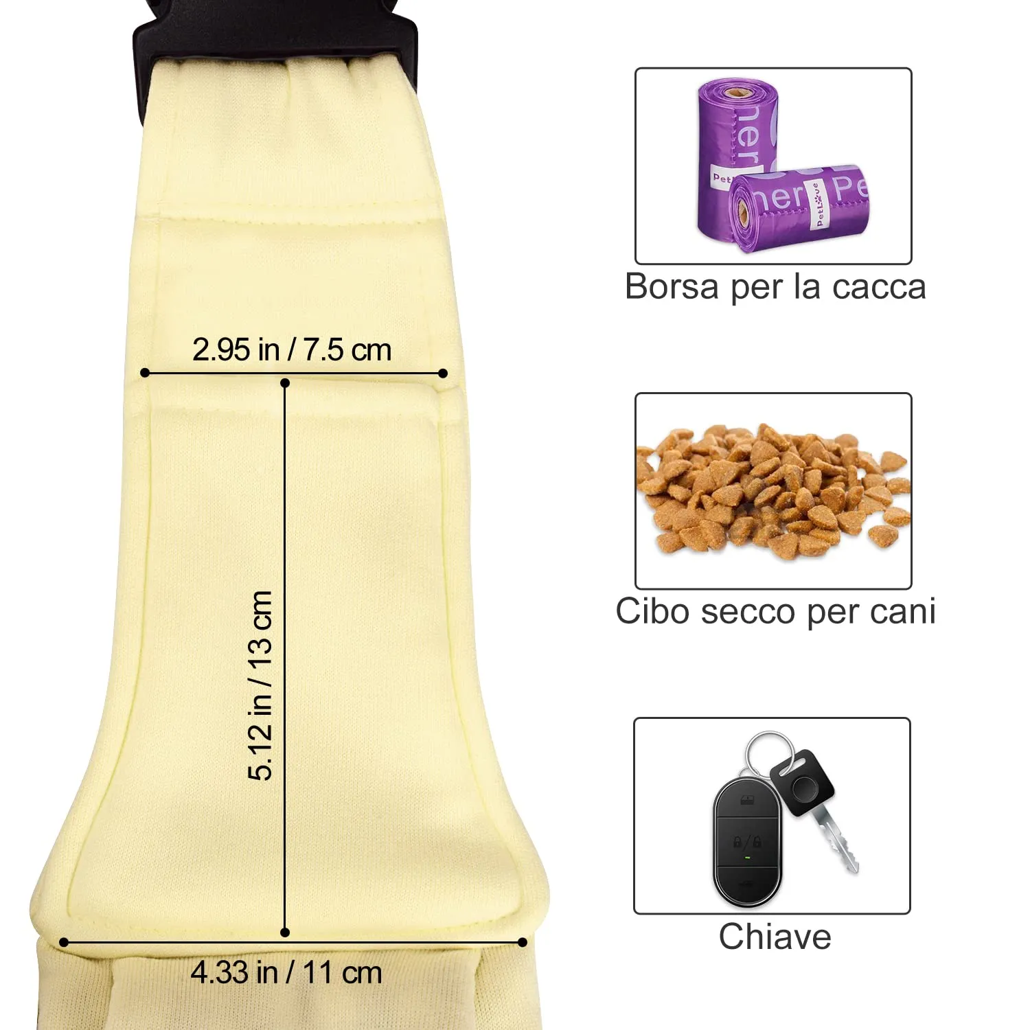 PETLOFT Reversibile Borsa Trasportino Zaino, Borsa da Trasporto per Cani Piccoli, Adjustable Borsa a Tracolla, Cross-Body Pet Sling Carrier con Gancio per Collare per Cane/Gatto Fino a 4.5kg - immagine 6