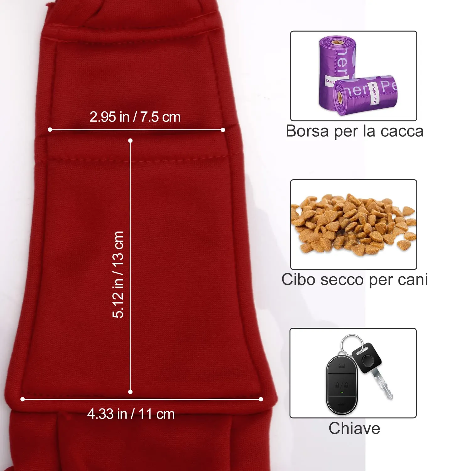 PETLOFT Reversibile Borsa Trasportino Zaino, Borsa da Trasporto per Cani Piccoli, Adjustable Borsa a Tracolla, Cross-Body Pet Sling Carrier con Gancio per Collare per Cane/Gatto Fino a 4.5kg - immagine 6
