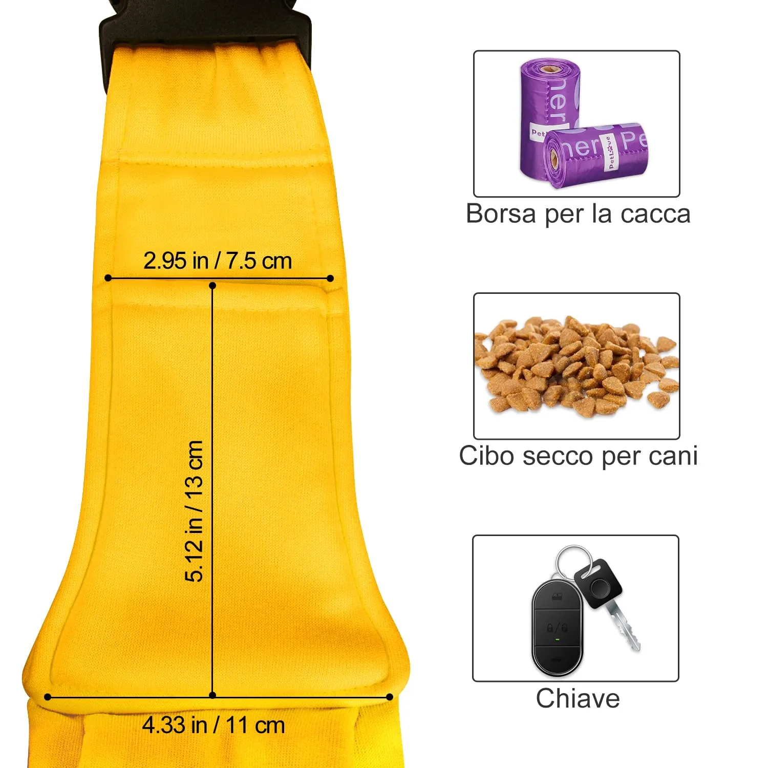 PETLOFT Reversibile Borsa Trasportino Zaino, Borsa da Trasporto per Cani Piccoli, Adjustable Borsa a Tracolla, Cross-Body Pet Sling Carrier con Gancio per Collare per Cane/Gatto Fino a 4.5kg - immagine 6