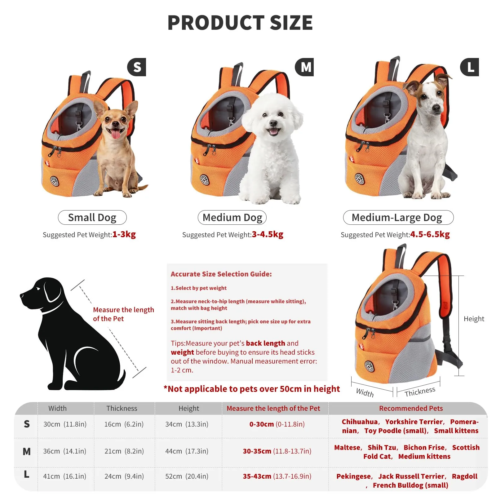 PETCUTE Zaino Trasporto Cane e Cuccioli,Zaino Traspirante per Cani per Animali Domestici,Guinzaglio di Sicurezza,Marsupio per Cani di Piccola Taglia e Gatti,Apertura Regolabile,per Viaggio - immagine 3