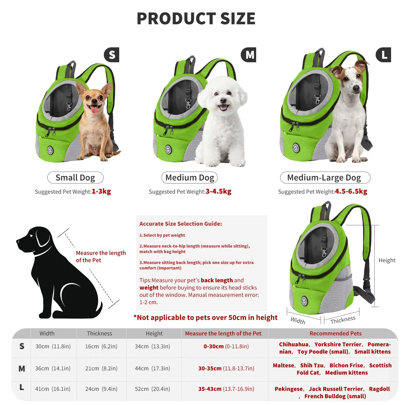PETCUTE Zaino Trasporto Cane e Cuccioli,Zaino Traspirante per Cani per Animali Domestici,Guinzaglio di Sicurezza,Marsupio per Cani di Piccola Taglia e Gatti,Apertura Regolabile,per Viaggio - immagine 3