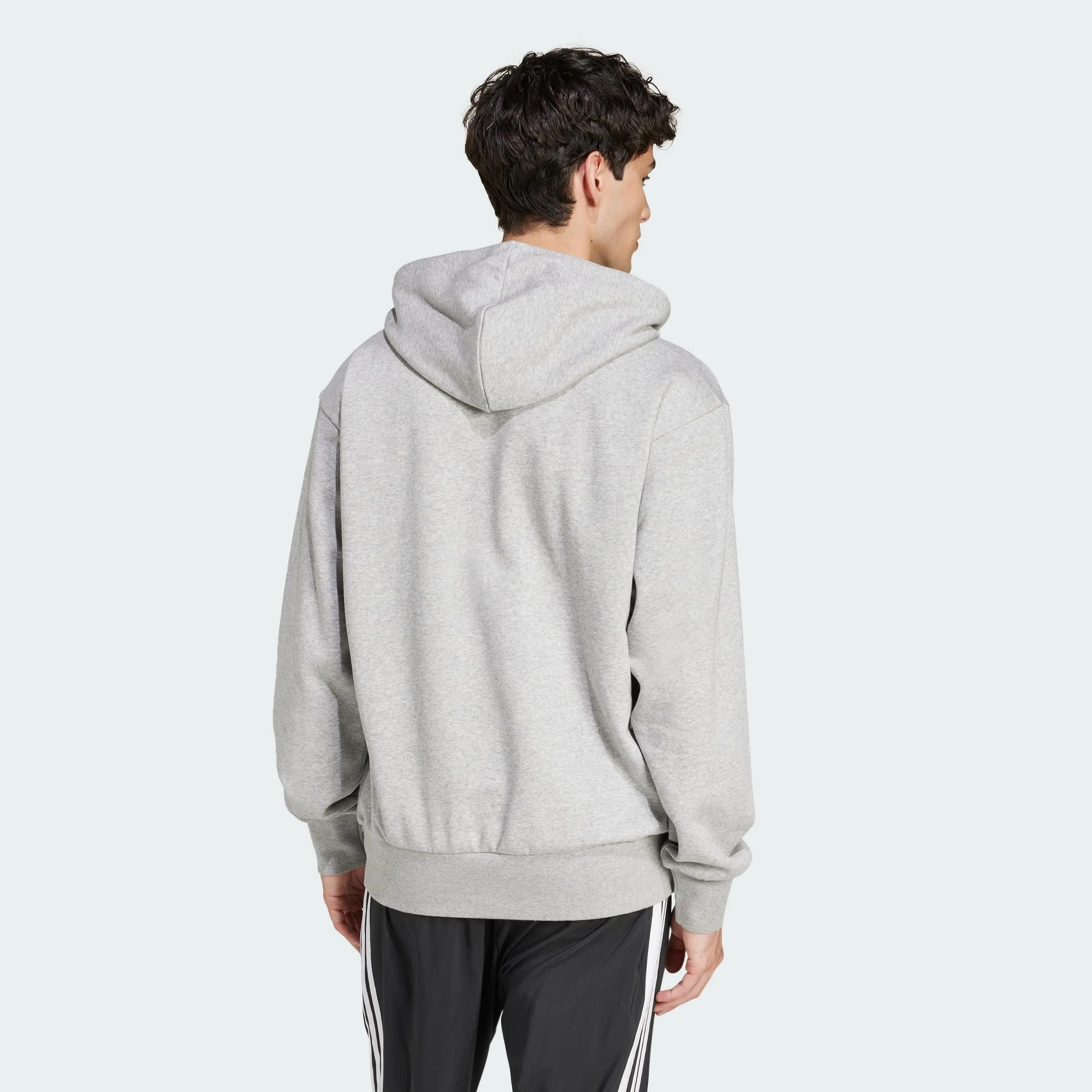 adidas Uomo Essentials Feelcozy Fleece Hoodie Sweatshirt, Medium Grey Heather/Black, XL - immagine 5
