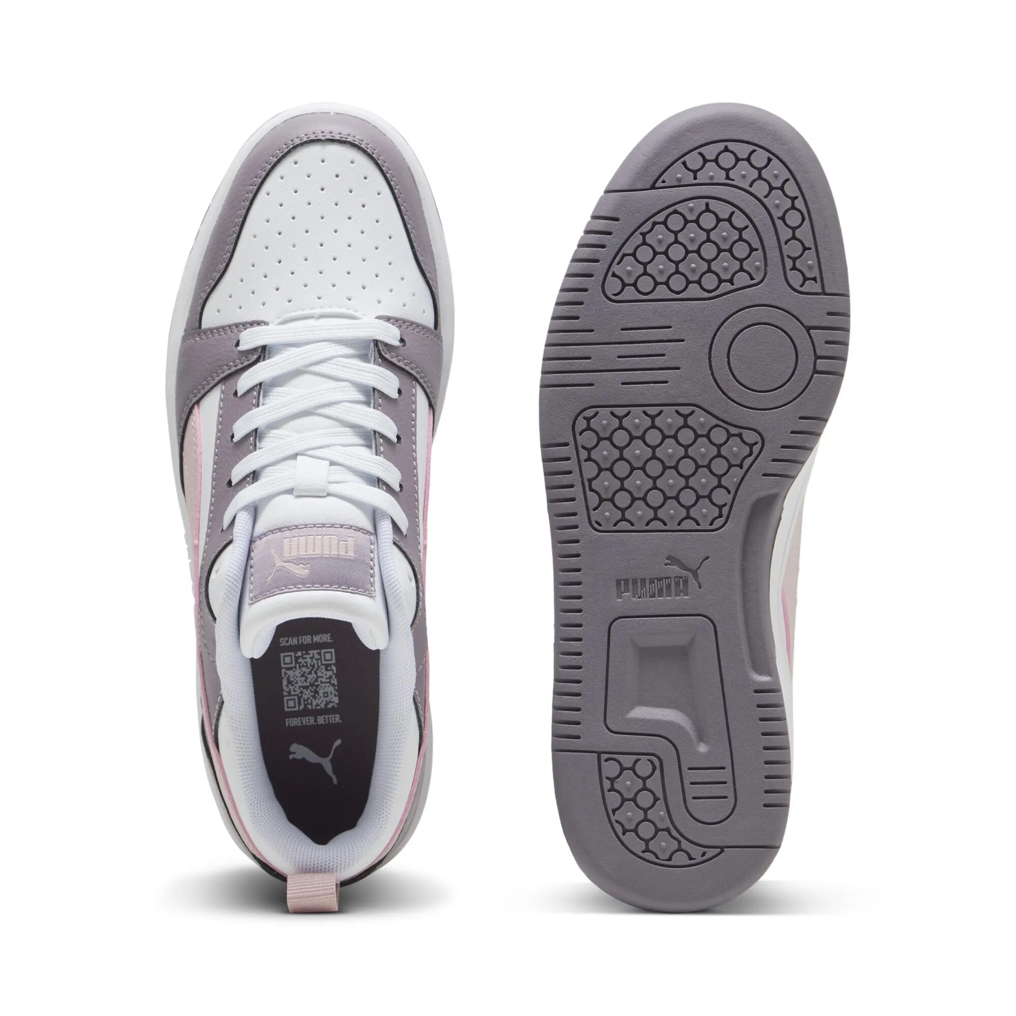 Puma Rebound V6 Low, Sneaker Unisex - Adulto, White Mauve Mist Plum Jam, 40.5 EU - immagine 4