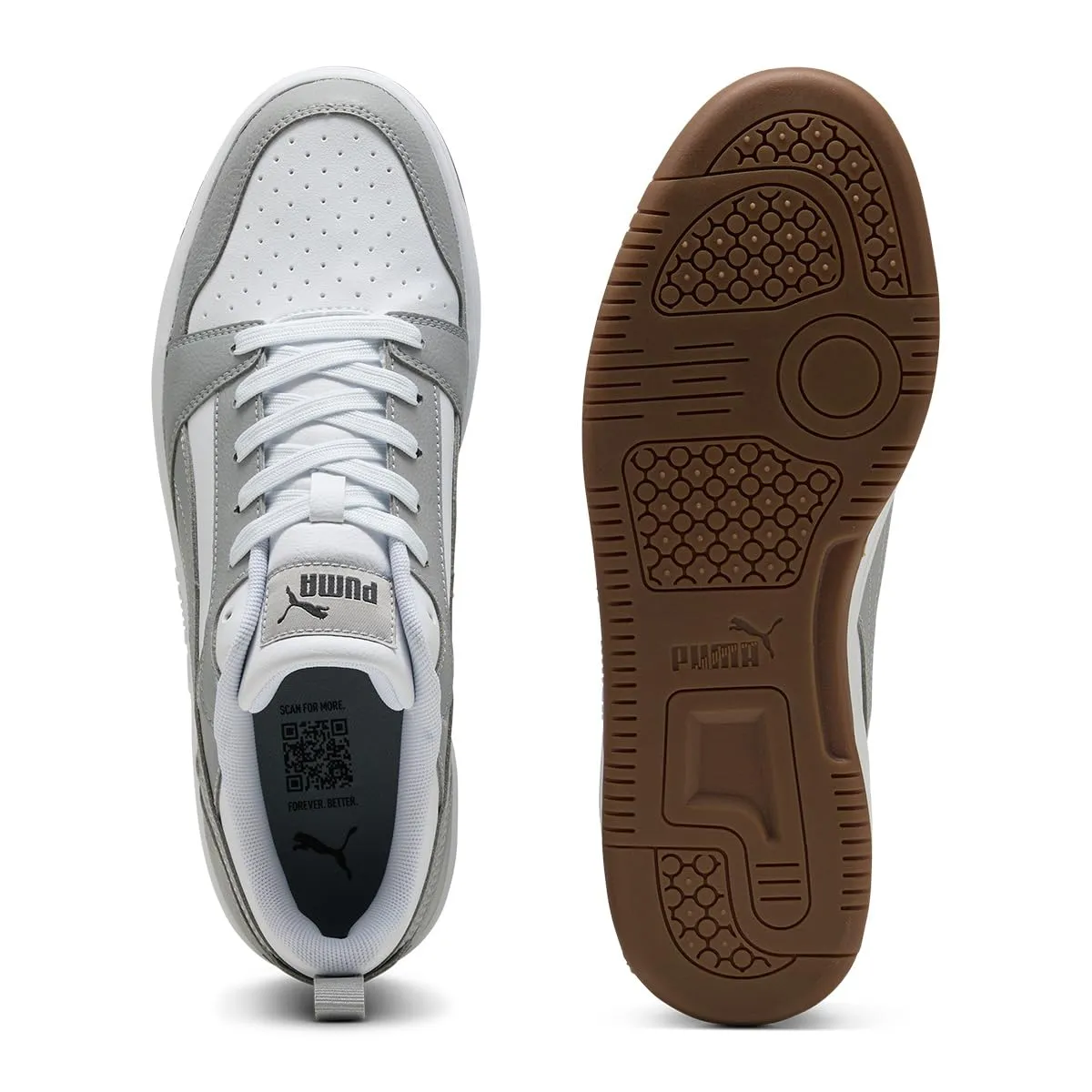 Puma Rebound V6 Low, Sneaker Unisex - Adulto, White Gray Echo Black, 42 EU - immagine 3