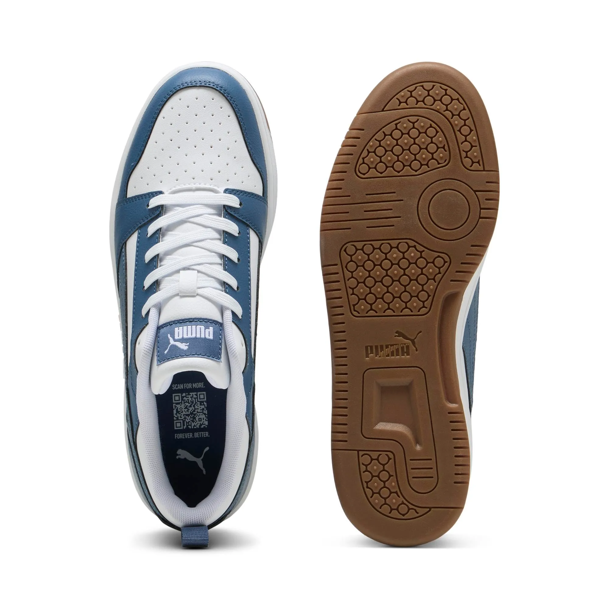 Puma Rebound V6 Low, Sneaker Unisex - Adulto, White Dark Indigo Gum, 37 EU - immagine 4