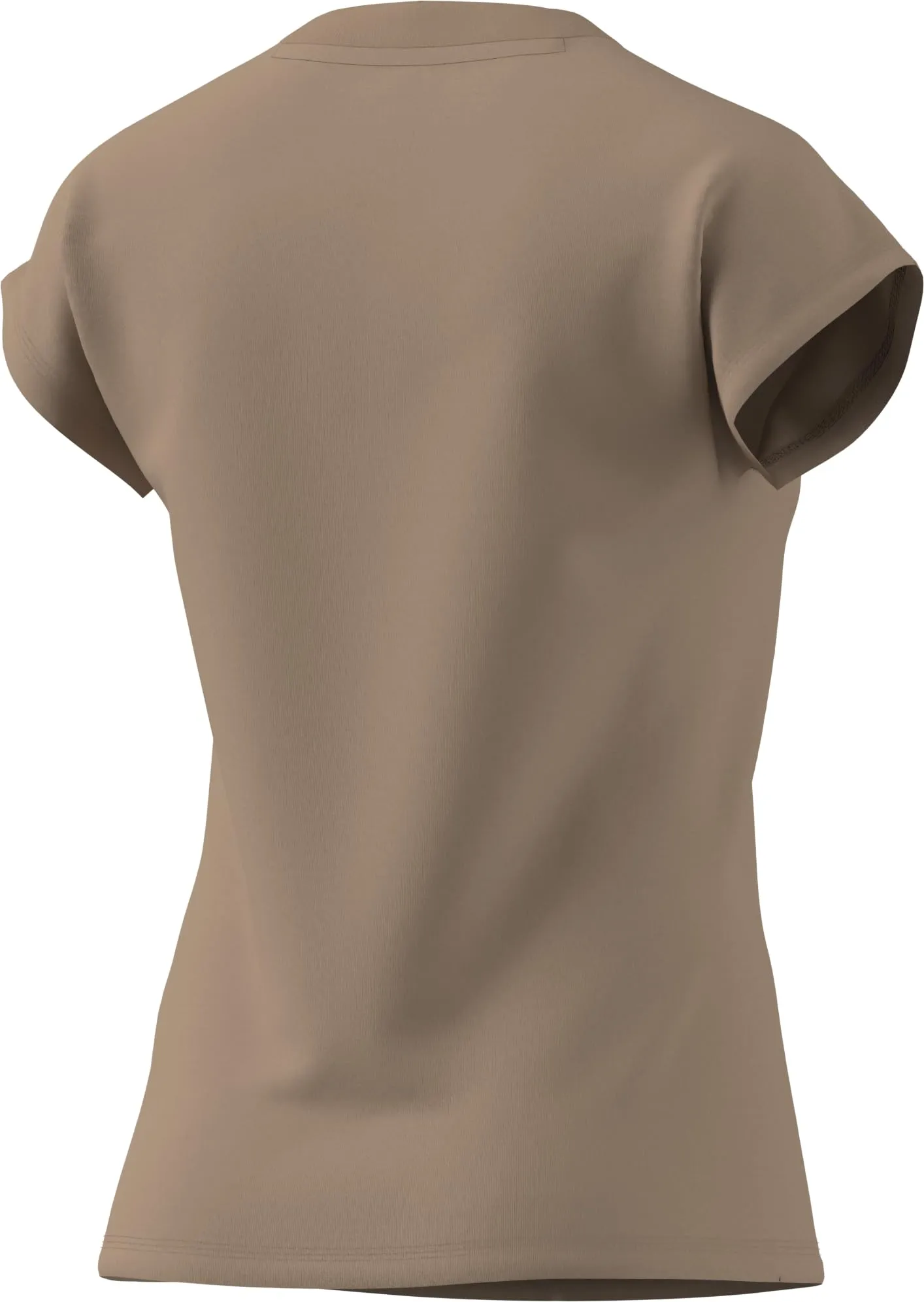 Adidas Donna Essentials Linear Cotton T-Shirt, Warm Sandstone/White, L - immagine 3