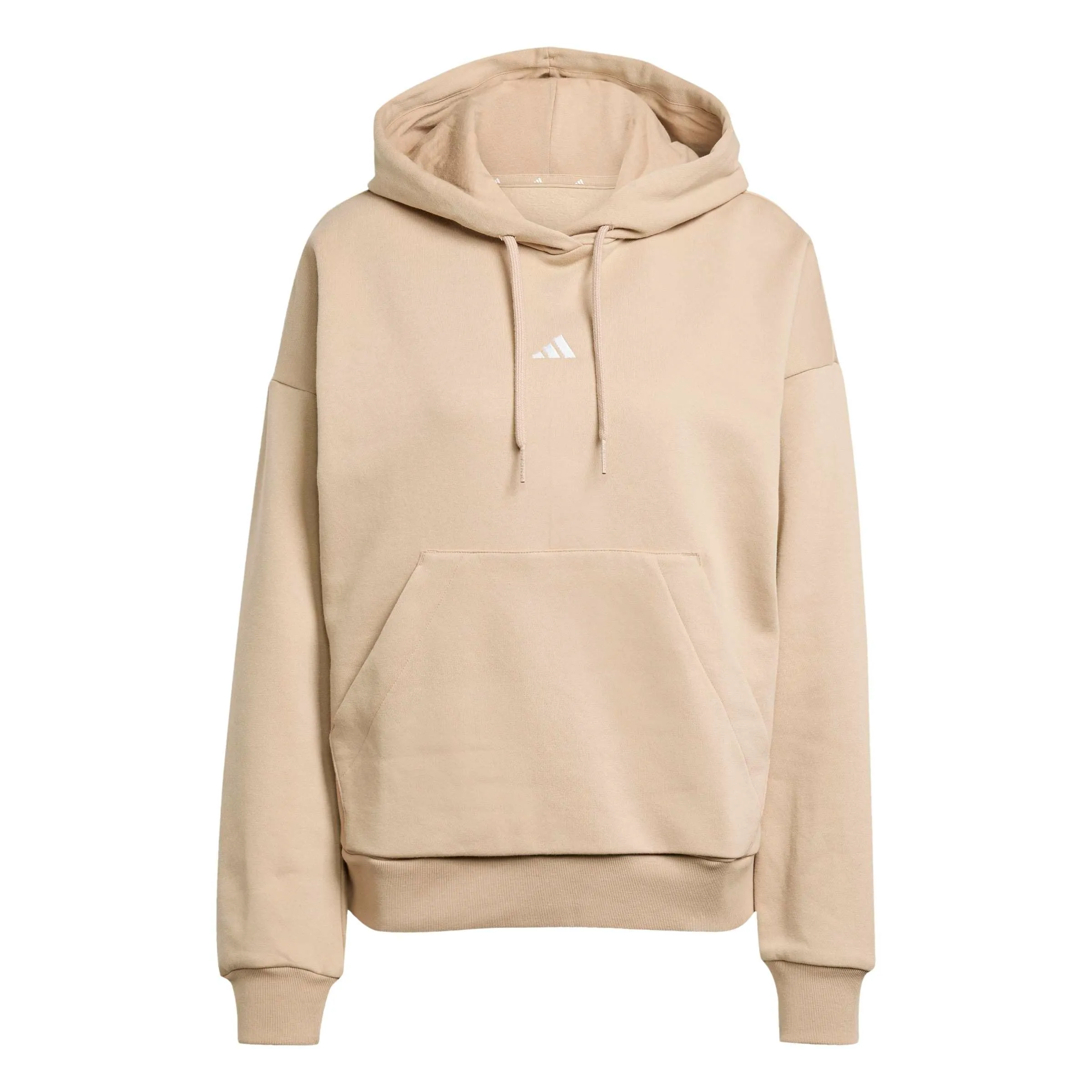 Adidas Donna Essentials Small Logo Feel Cozy Hoodie, Warm Sandstone/White, S - immagine 1