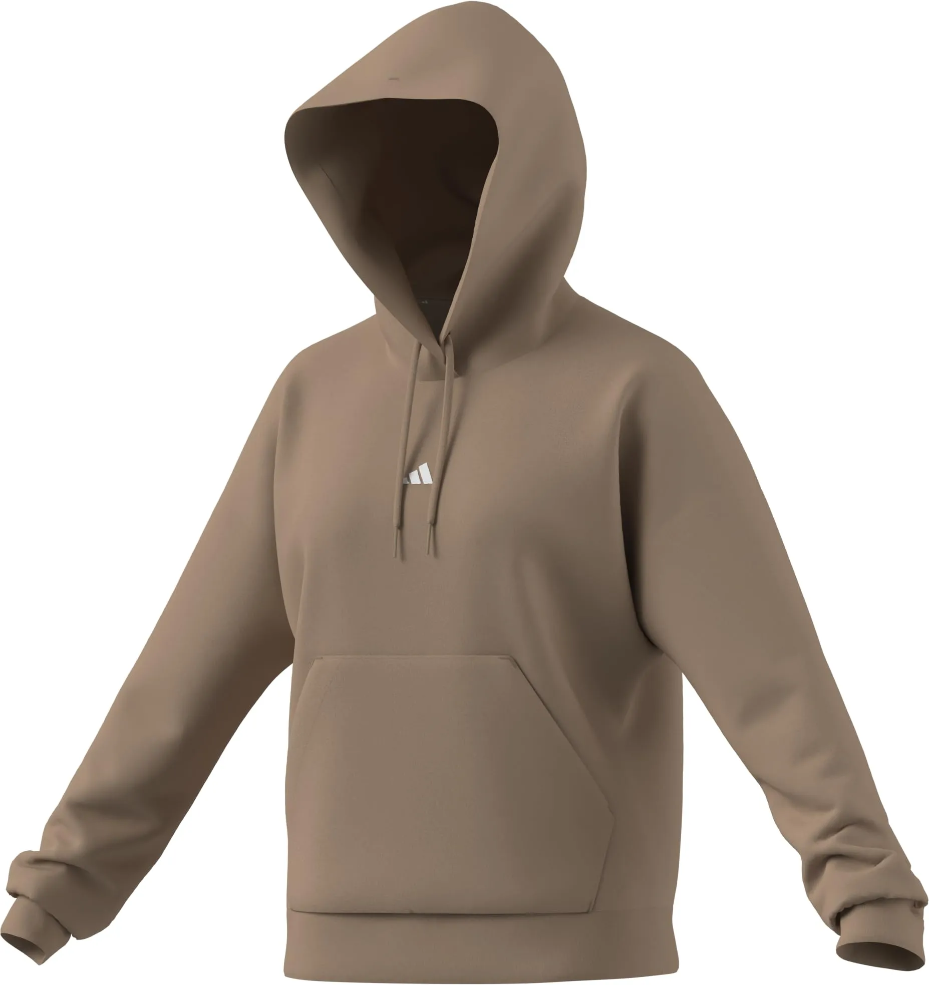 Adidas Donna Essentials Small Logo Feel Cozy Hoodie, Warm Sandstone/White, S - immagine 7