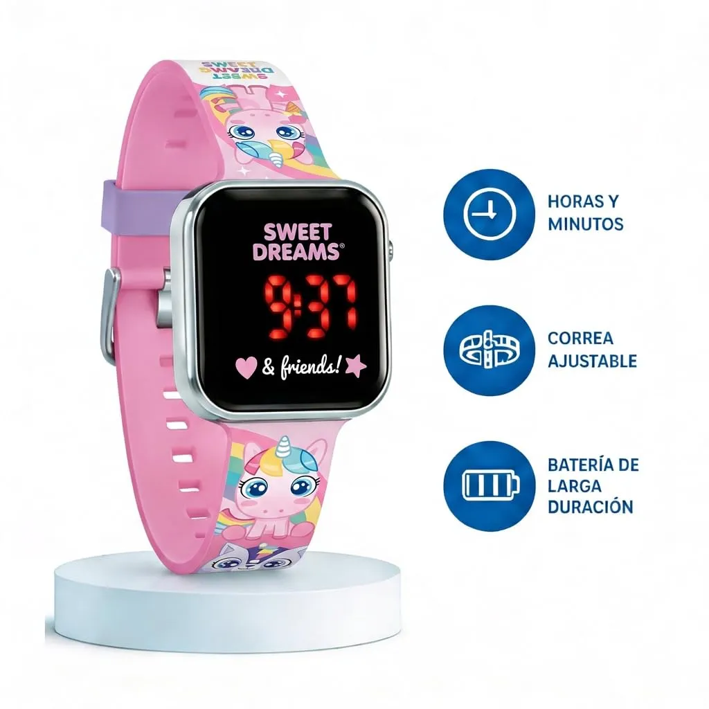 Kids Licensing Orologio digitale per bambini unisex automatico con cinturino in plastica KL11621, Sweet Dreams - immagine 2