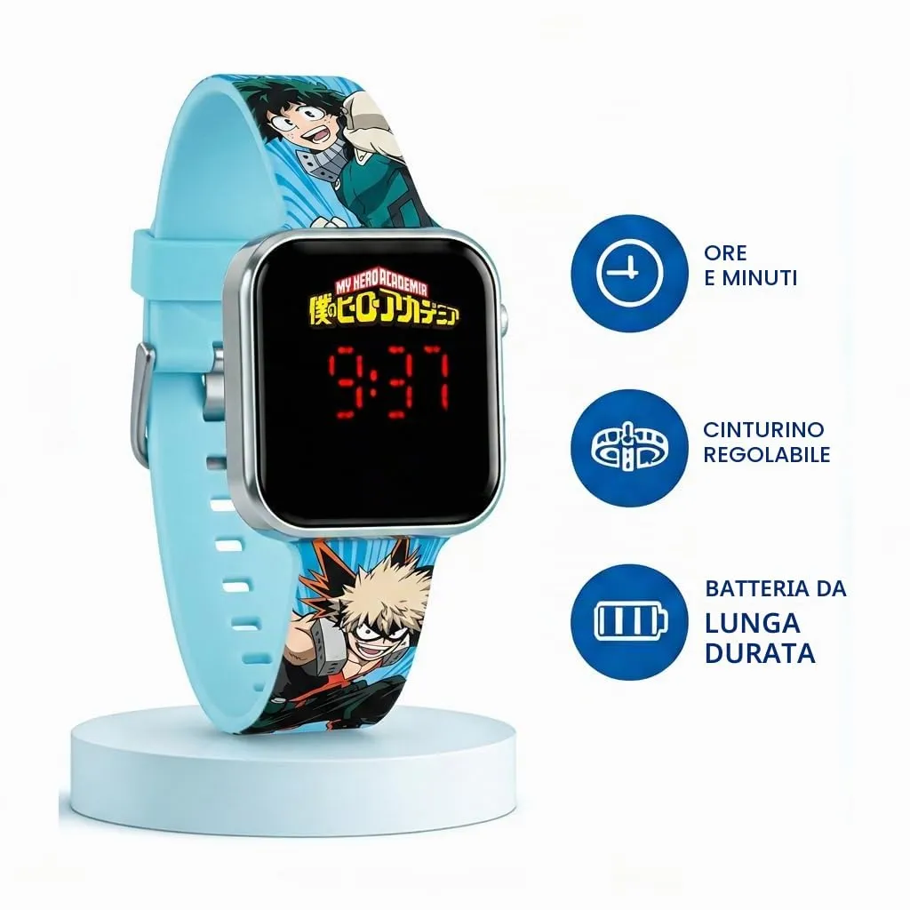 Kids Licensing Orologio digitale unisex per bambini automatico con cinturino in silicone MHA4008, My Hero Academy - immagine 2