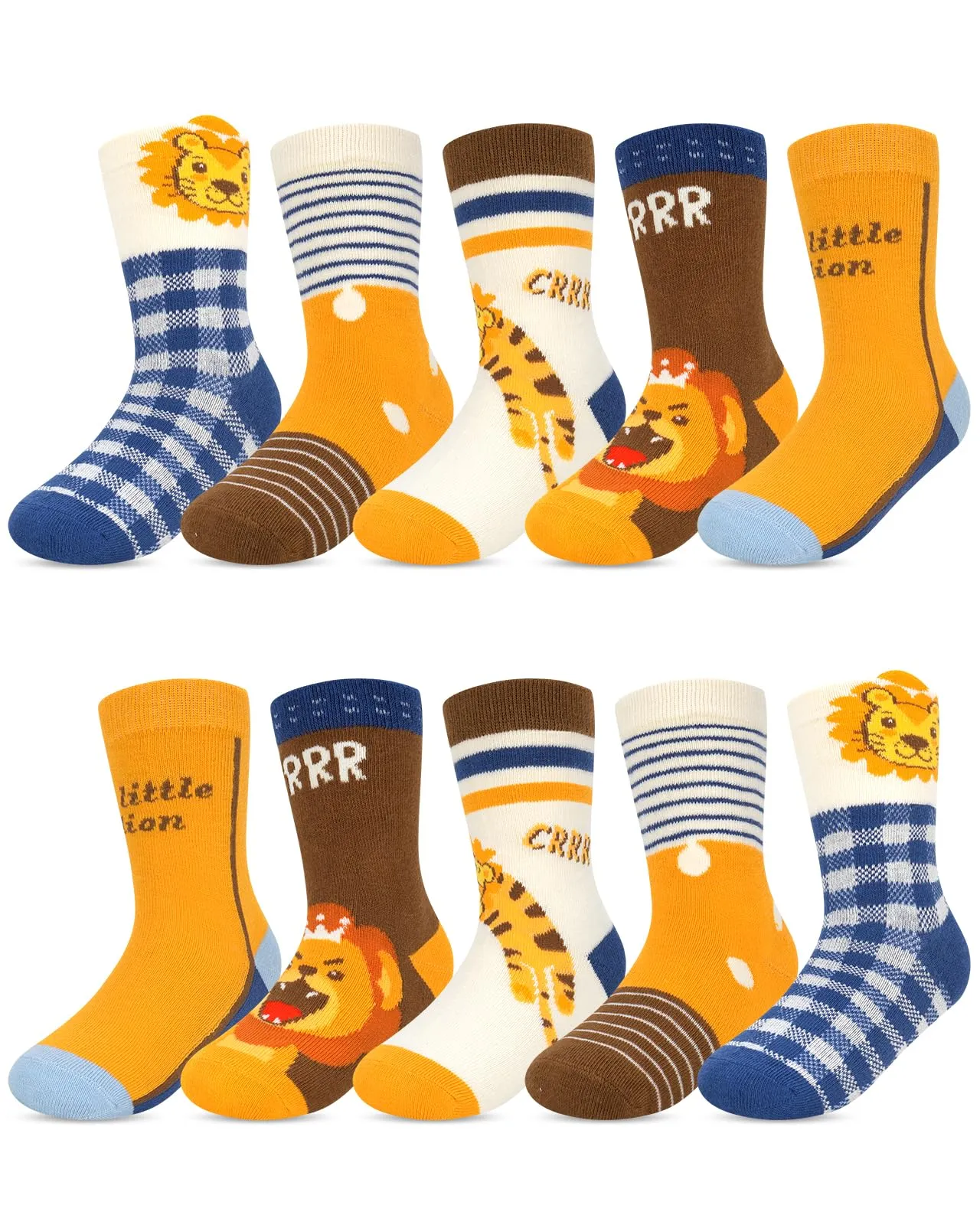 Kyopp 10 Paia Calzini per Bambini e Ragazze e Ragazzi Divertenti Calzini Animali in Cotone Unisex per Crew Socks 21-37 - immagine 1