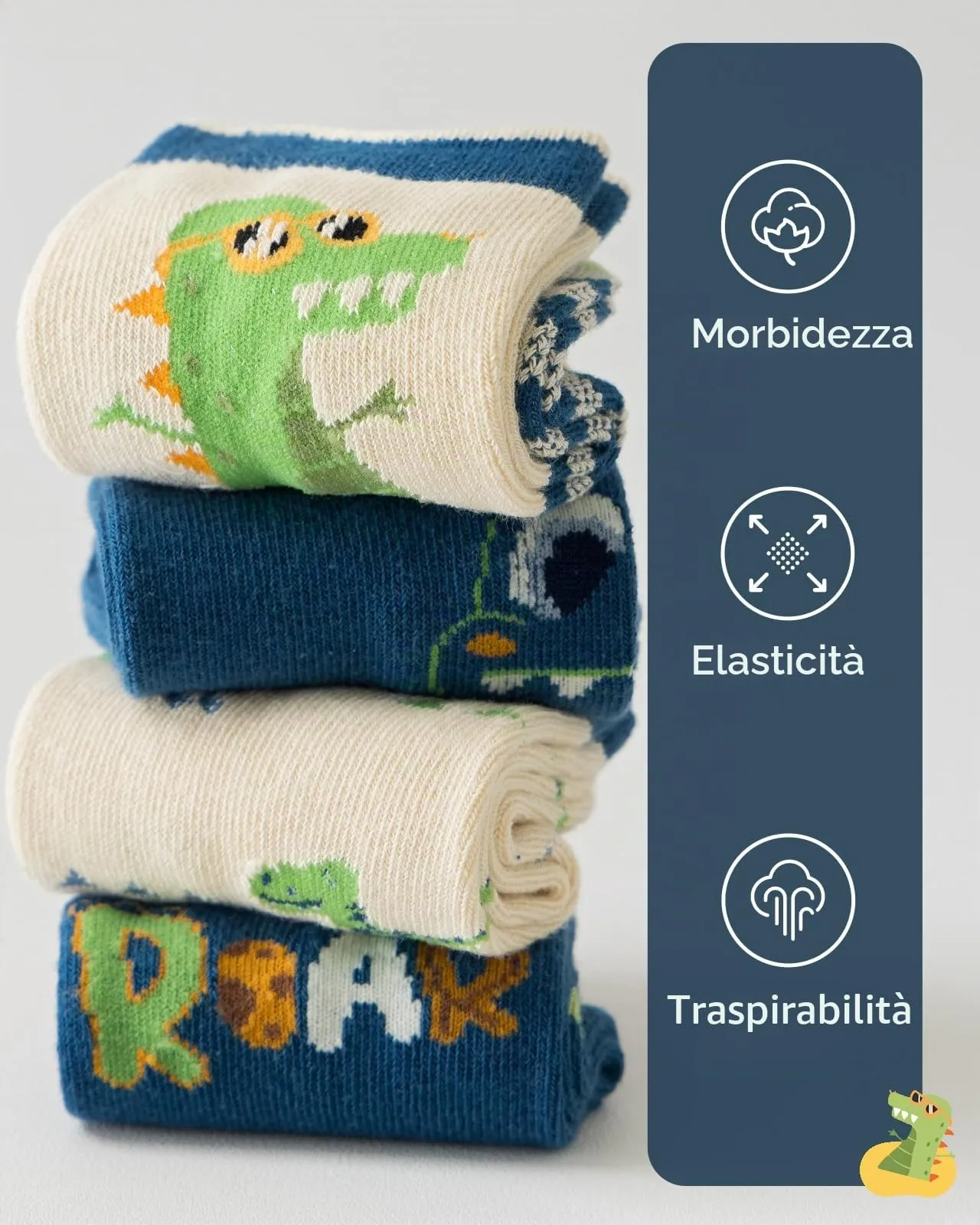 Kyopp 10 Paia Calzini per Bambini e Ragazze e Ragazzi Divertenti Calzini Animali in Cotone Unisex per Crew Socks 21-37 - immagine 5