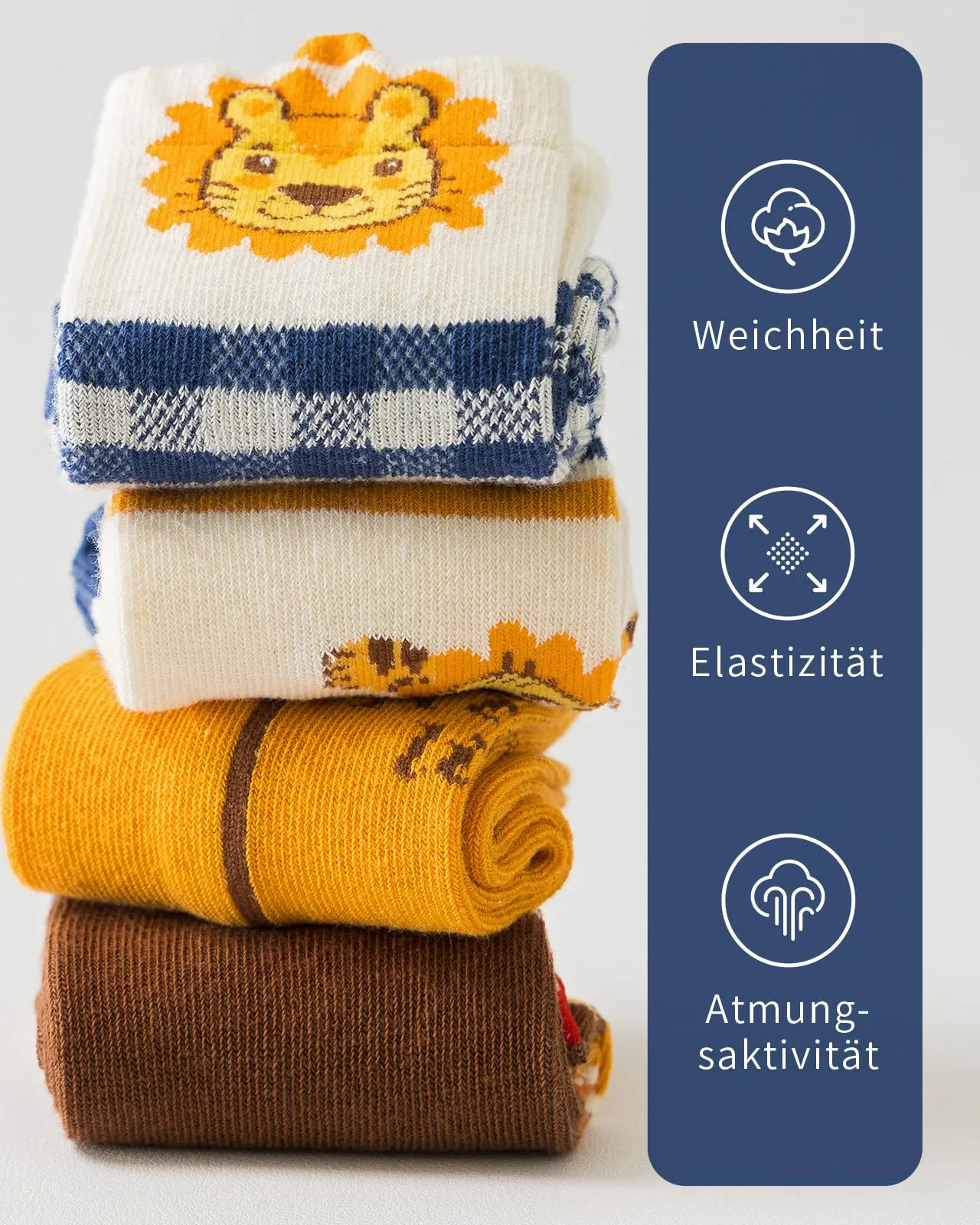 Kyopp 10 Paia Calzini per Bambini e Ragazze e Ragazzi Divertenti Calzini Animali in Cotone Unisex per Crew Socks 21-37 - immagine 5