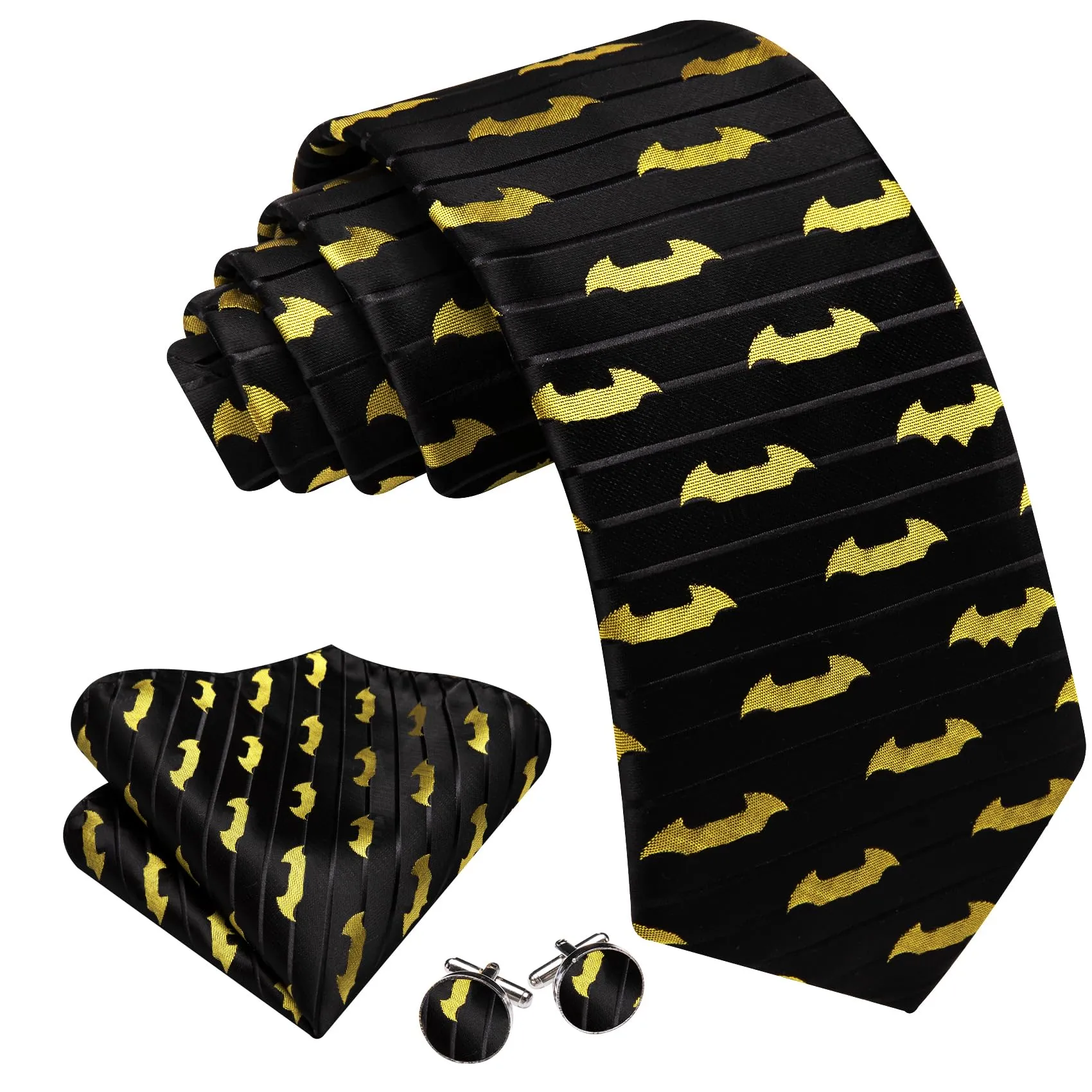 Barry.Wang Set Cravatta da Uomo Paisley in Seta Cravatta Fazzoletto da Taschino Gemelli Formale Matrimonio Festa Business, Taglia unica - immagine 2