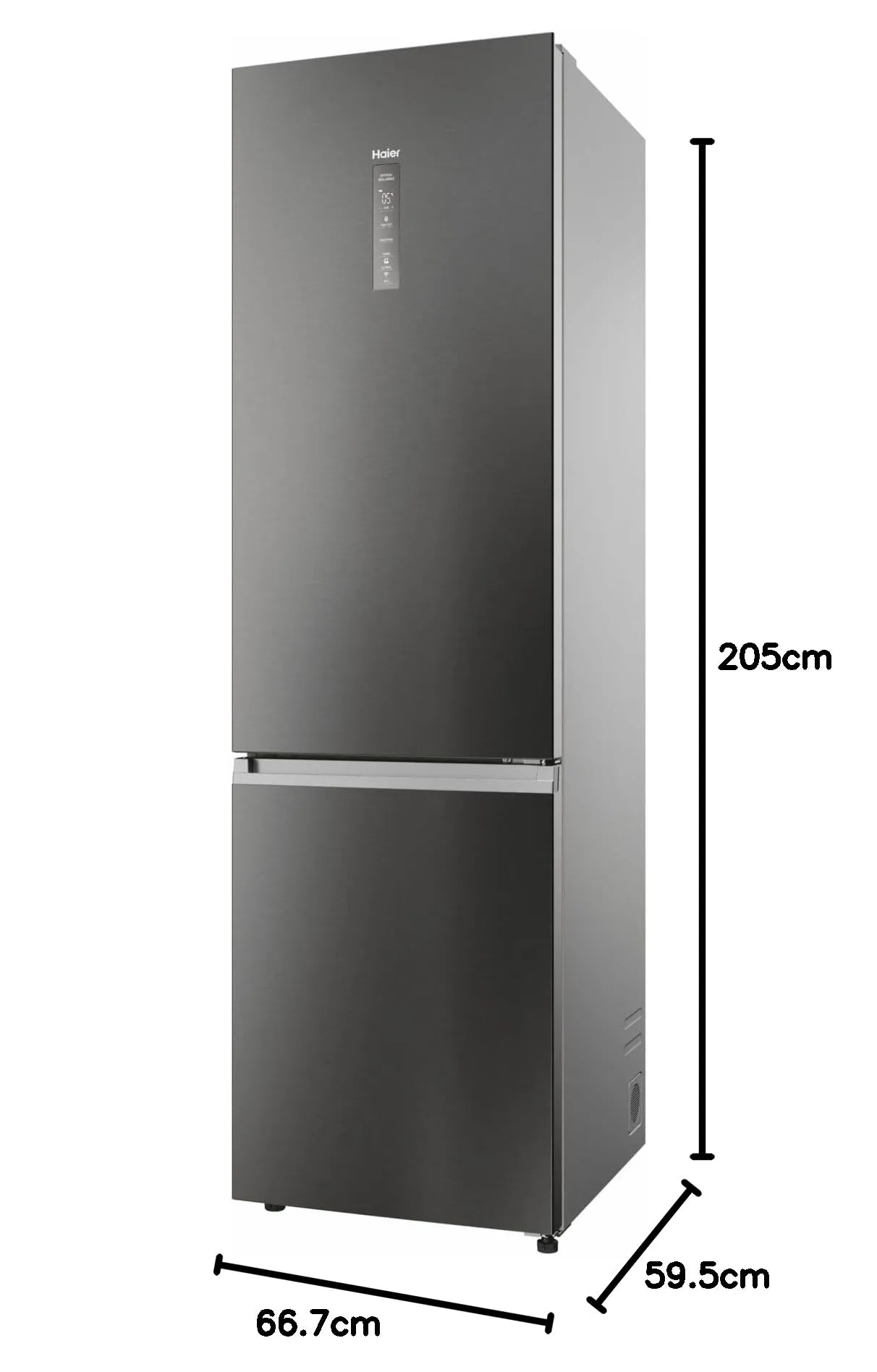 Haier 2D 60 Serie 3 PRO Frigorifero Combinato 406L (289L Frigo + 117L Freezer), Total No Frost, Wi-Fi hOn App, Air Surround, My Zone Pro, Classe D, Dark Inox, 205x59,5x66,7 cm (AxLxP), HDPW3620DNPD - immagine 9