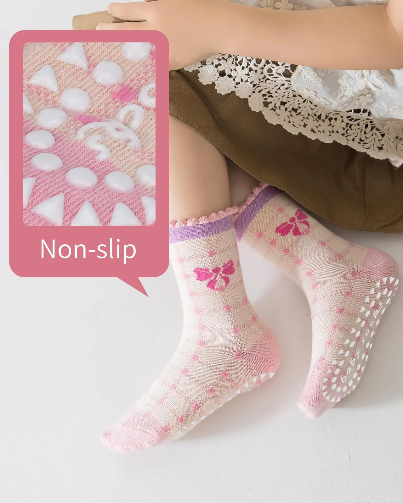 Kyopp 5 Paia Calzini per Bambini e Ragazze e Ragazzi Divertenti Calzini Animali in Cotone Unisex per Crew Socks 21-37 - immagine 2
