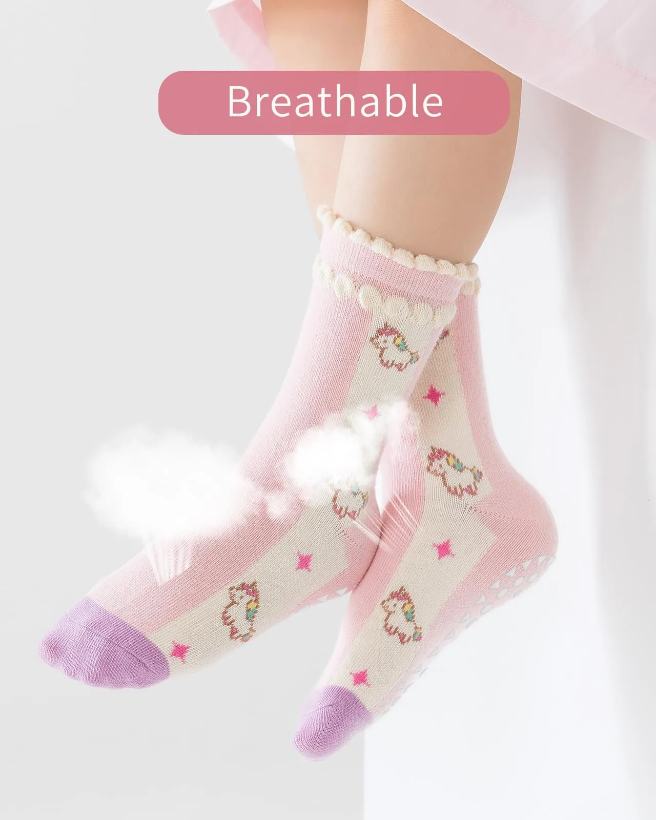 Kyopp 5 Paia Calzini per Bambini e Ragazze e Ragazzi Divertenti Calzini Animali in Cotone Unisex per Crew Socks 21-37 - immagine 4