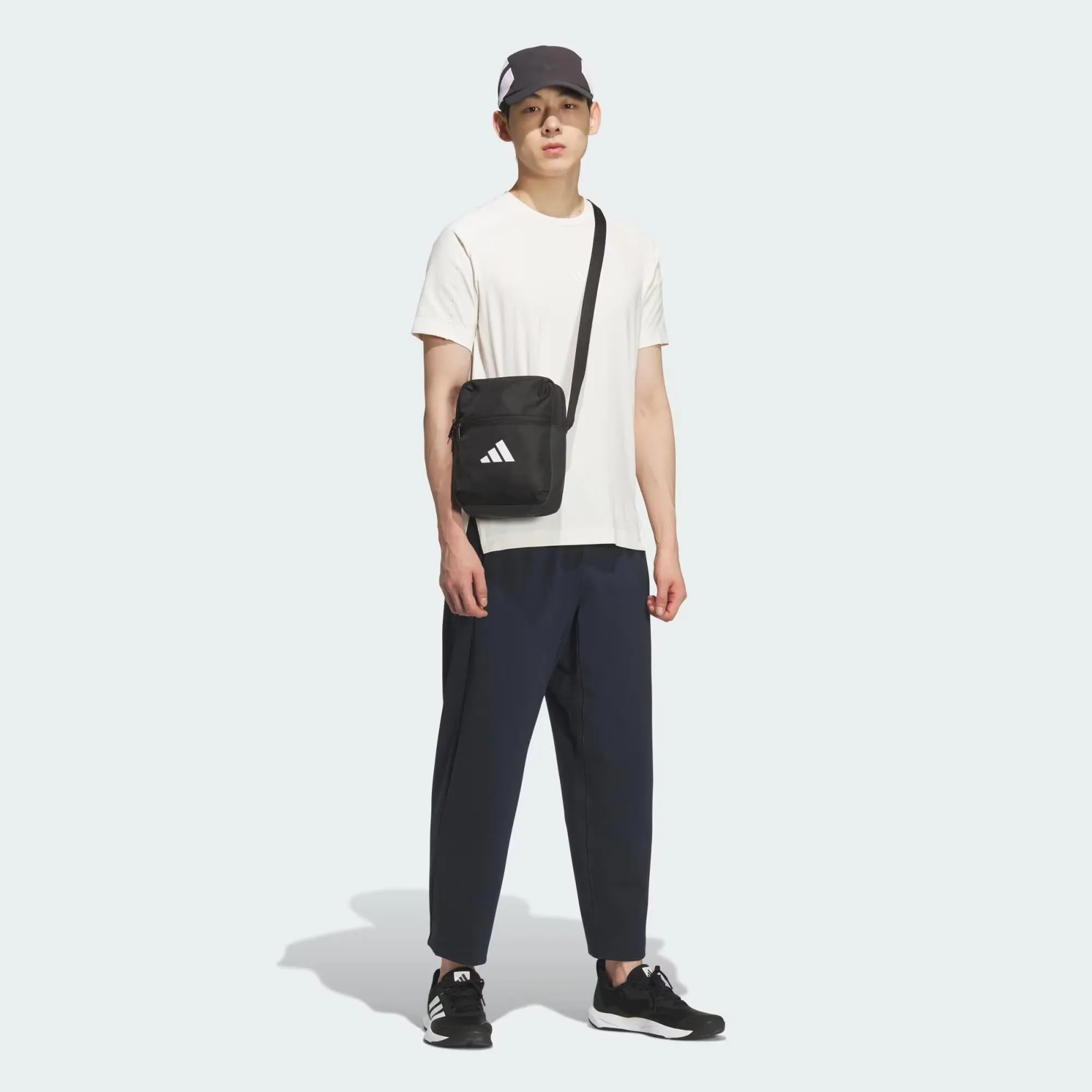 adidas Unisex - Adulto Essentials Organizer Waist Pack, Black/White, One size - immagine 2
