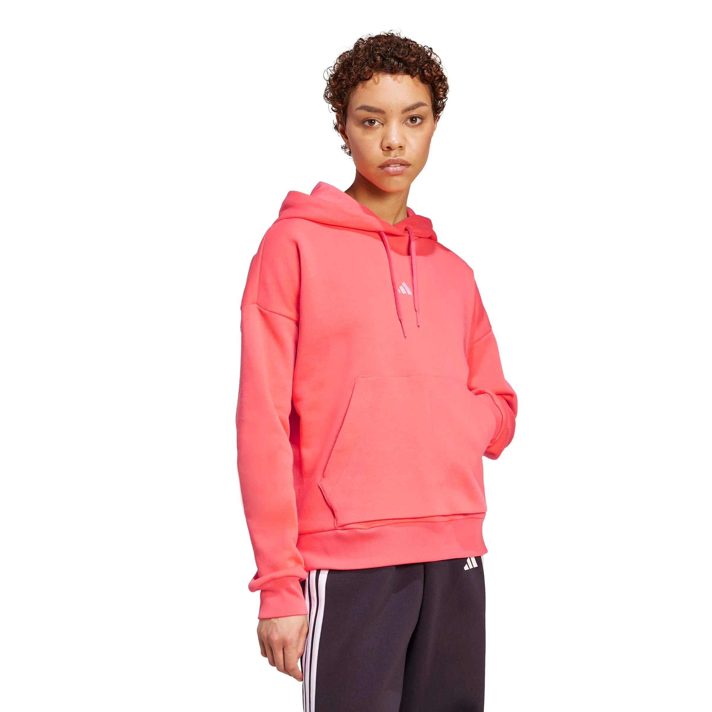Adidas Donna Essentials Small Logo Feel Cozy Hoodie, Semi Turbo/White, XS - immagine 7