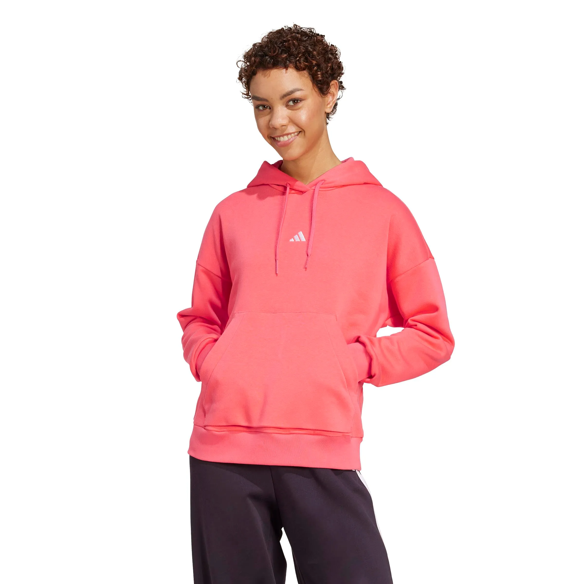 Adidas Donna Essentials Small Logo Feel Cozy Hoodie, Semi Turbo/White, S - immagine 4