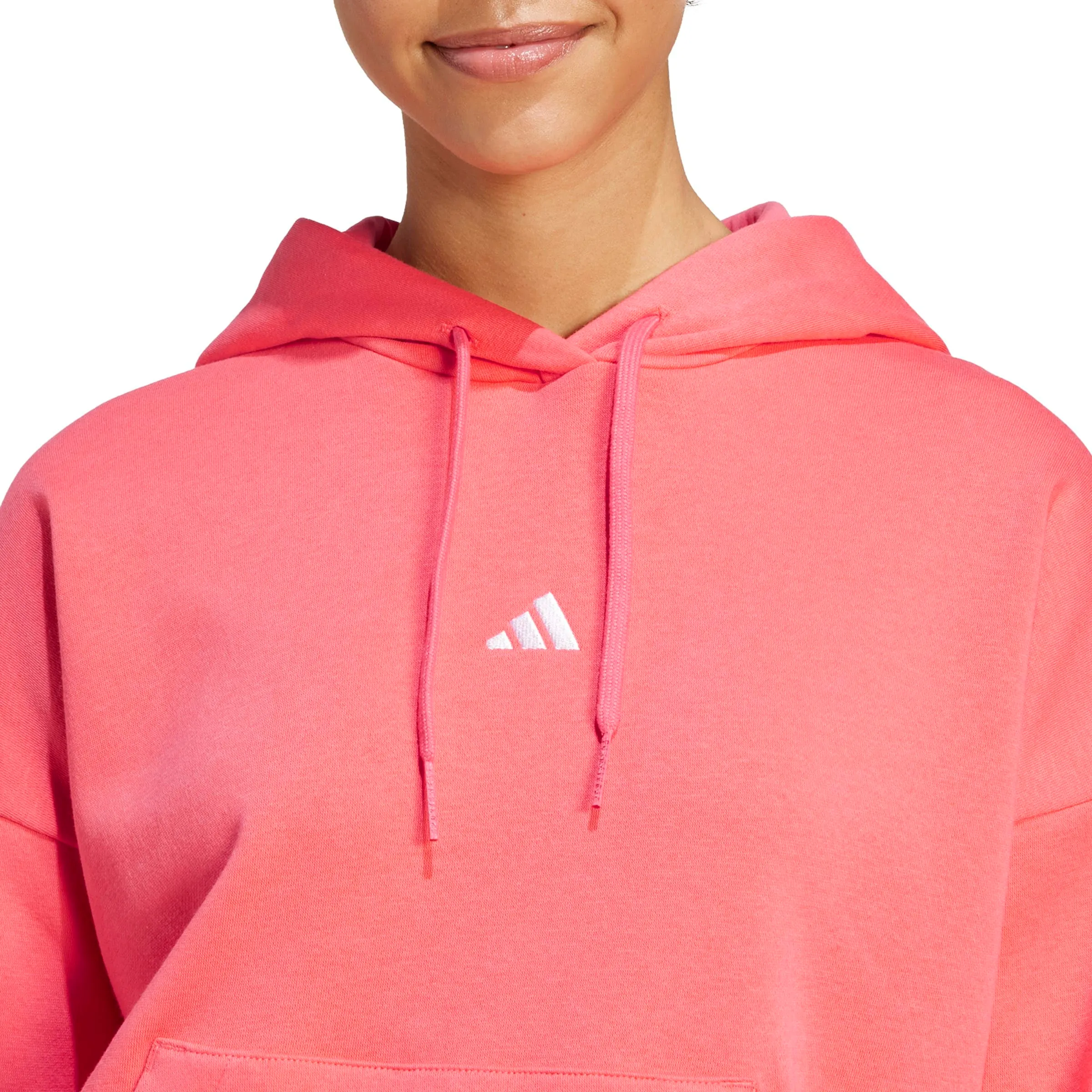 Adidas Donna Essentials Small Logo Feel Cozy Hoodie, Semi Turbo/White, S - immagine 5