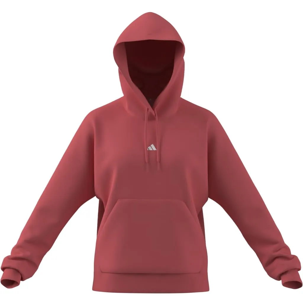 Adidas Donna Essentials Small Logo Feel Cozy Hoodie, Semi Turbo/White, S - immagine 8