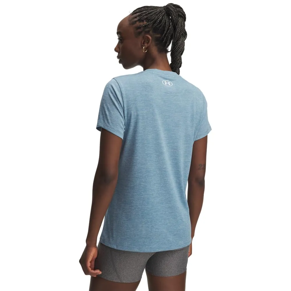 Under Armour Maglietta a maniche corte Tech Twist da donna, (418) Blu fumé / Bianco, XL - immagine 2