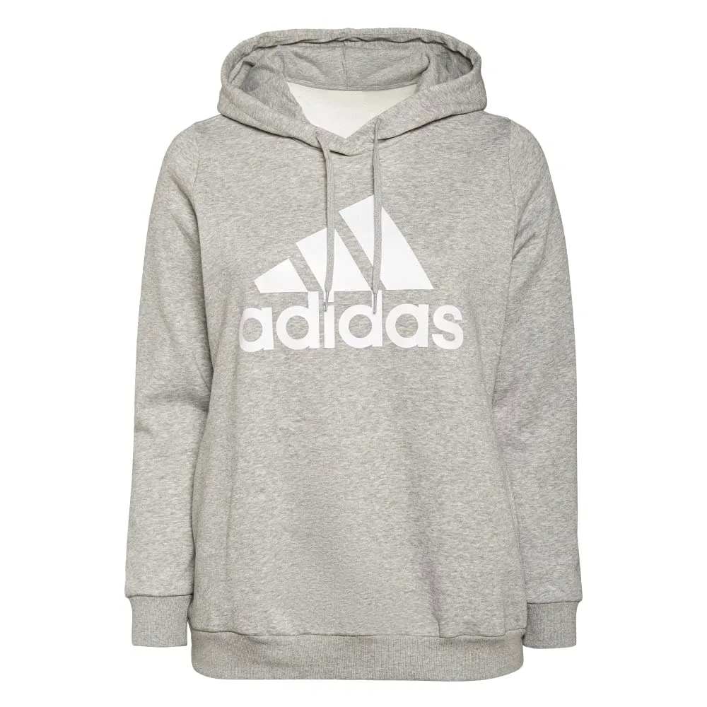Adidas Felpa con Cappuccio da Donna W Lin Ft FZ HD (Confezione da 1), Grigio Medio mélange/Bianco, 3X - immagine 1