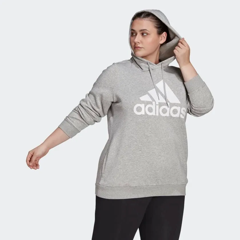 Adidas Felpa con Cappuccio da Donna W Lin Ft FZ HD (Confezione da 1), Grigio Medio mélange/Bianco, 3X - immagine 4