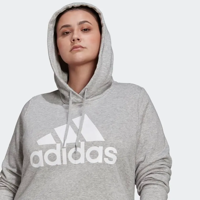 Adidas Felpa con Cappuccio da Donna W Lin Ft FZ HD (Confezione da 1), Grigio Medio mélange/Bianco, 3X - immagine 5