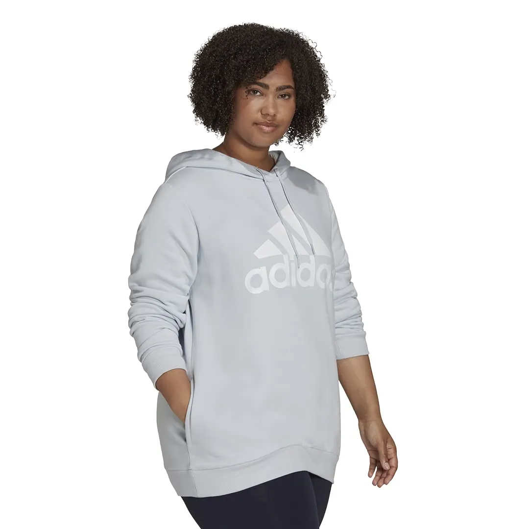 adidas Women's Plus Size Essentials Logo Fleece Hoodie, Halo Blue/White, 3X - immagine 1