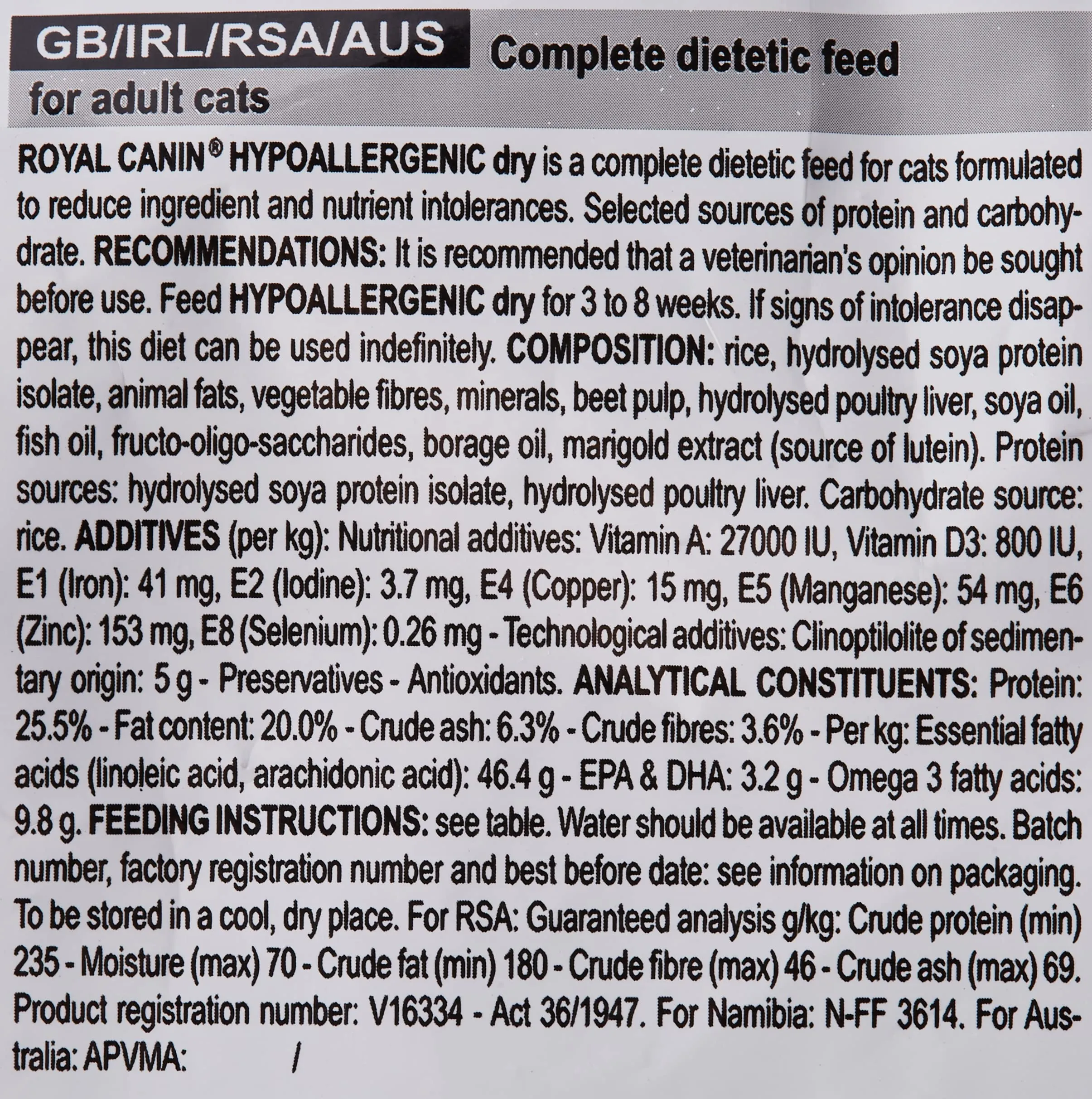 Royal Canin C-58271 Dieta Felina Ipoallergenico - 2,5 kg - immagine 6