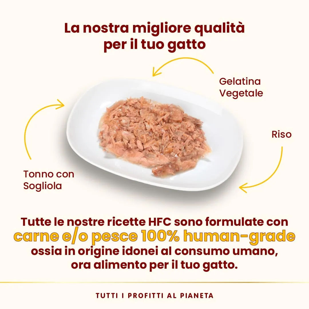 Almo Nature HFC Jelly - Alimento Umido per Gatti Adulti - Tonno con Sogliola - Human-Grade, Gluten-Free - 55g (Confezione da 24) - immagine 3